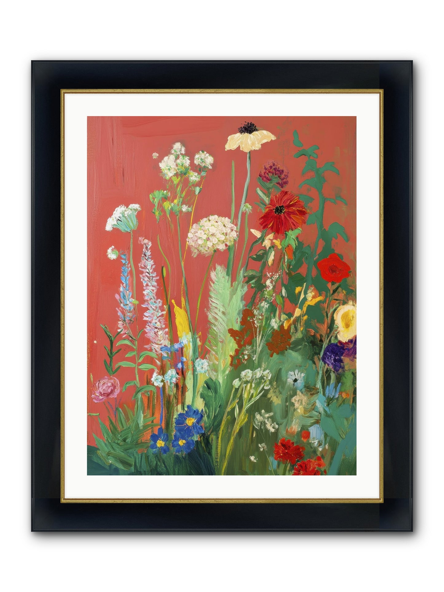 When Stems Held Stories No.2 Framed Print - Wide Black w/Gold 24x32