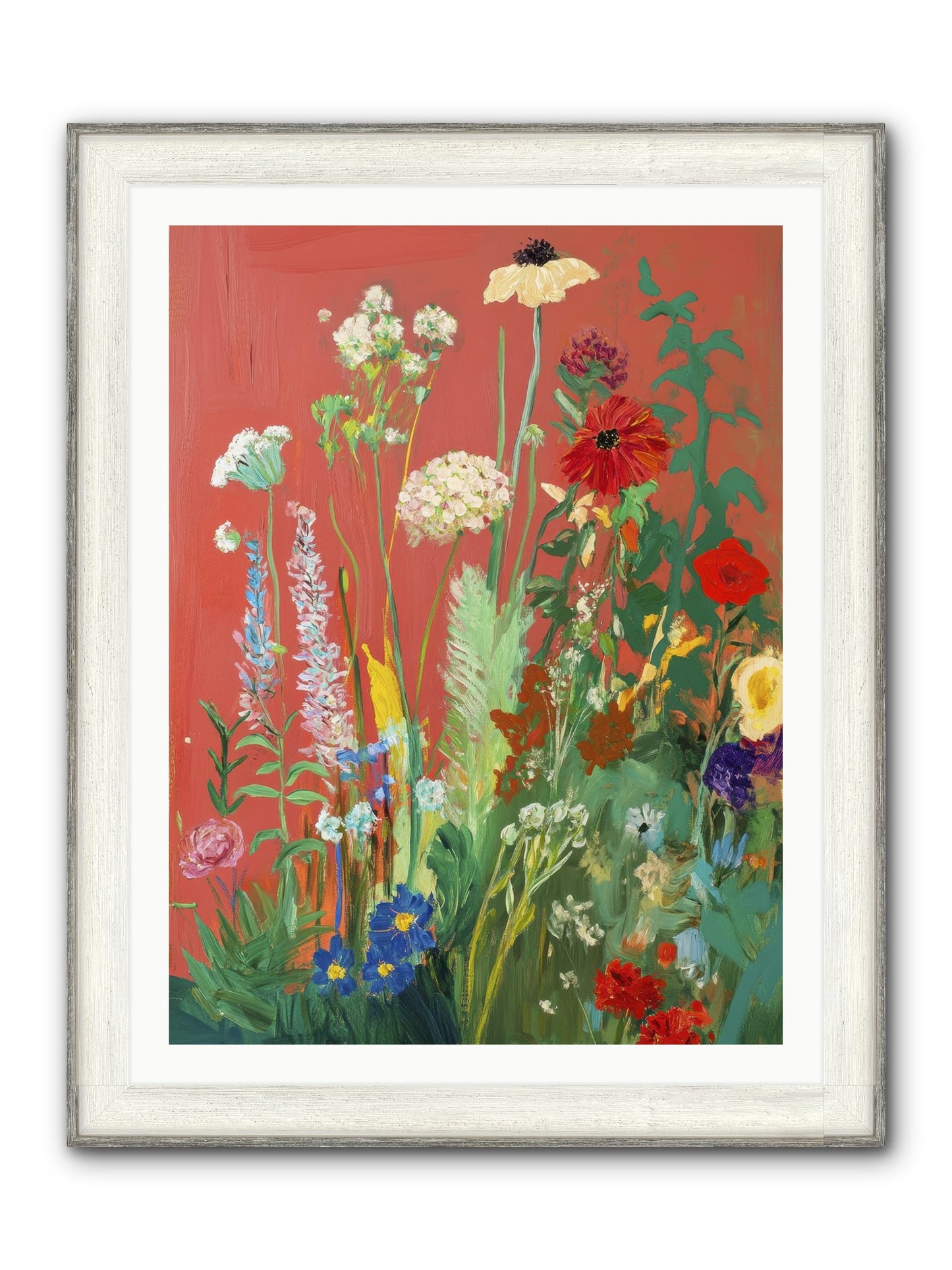 When Stems Held Stories No.2 Framed Print - Driftwood White 30x40
