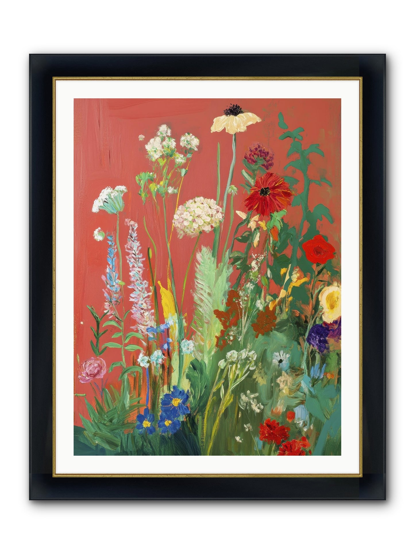 When Stems Held Stories No.2 Framed Print - Wide Black w/Gold 30x40