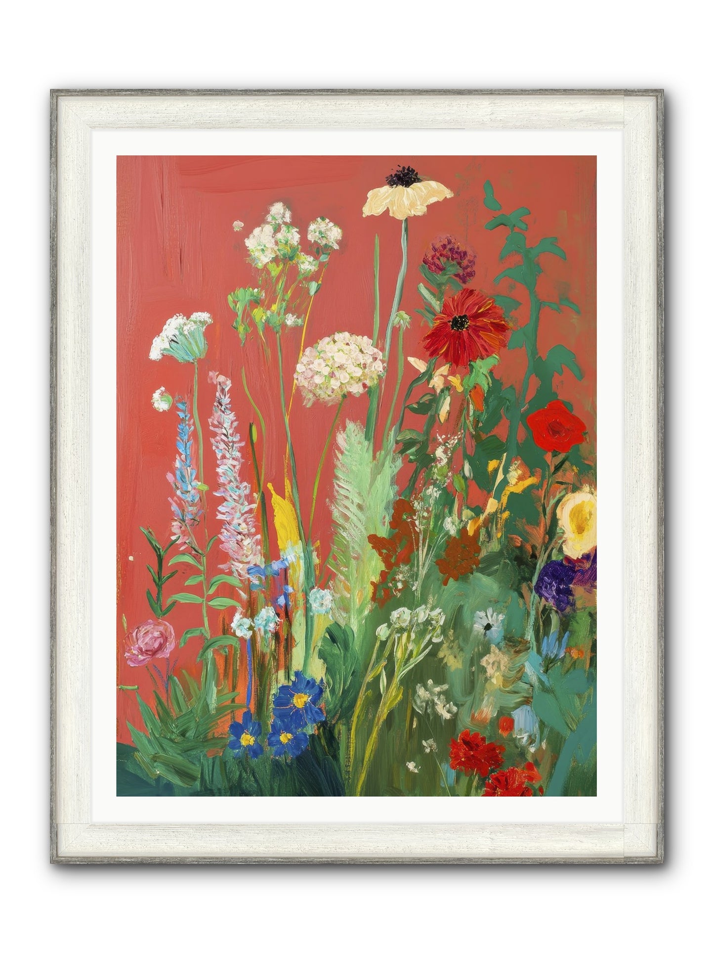 When Stems Held Stories No.2 Framed Print - Driftwood White 36x48
