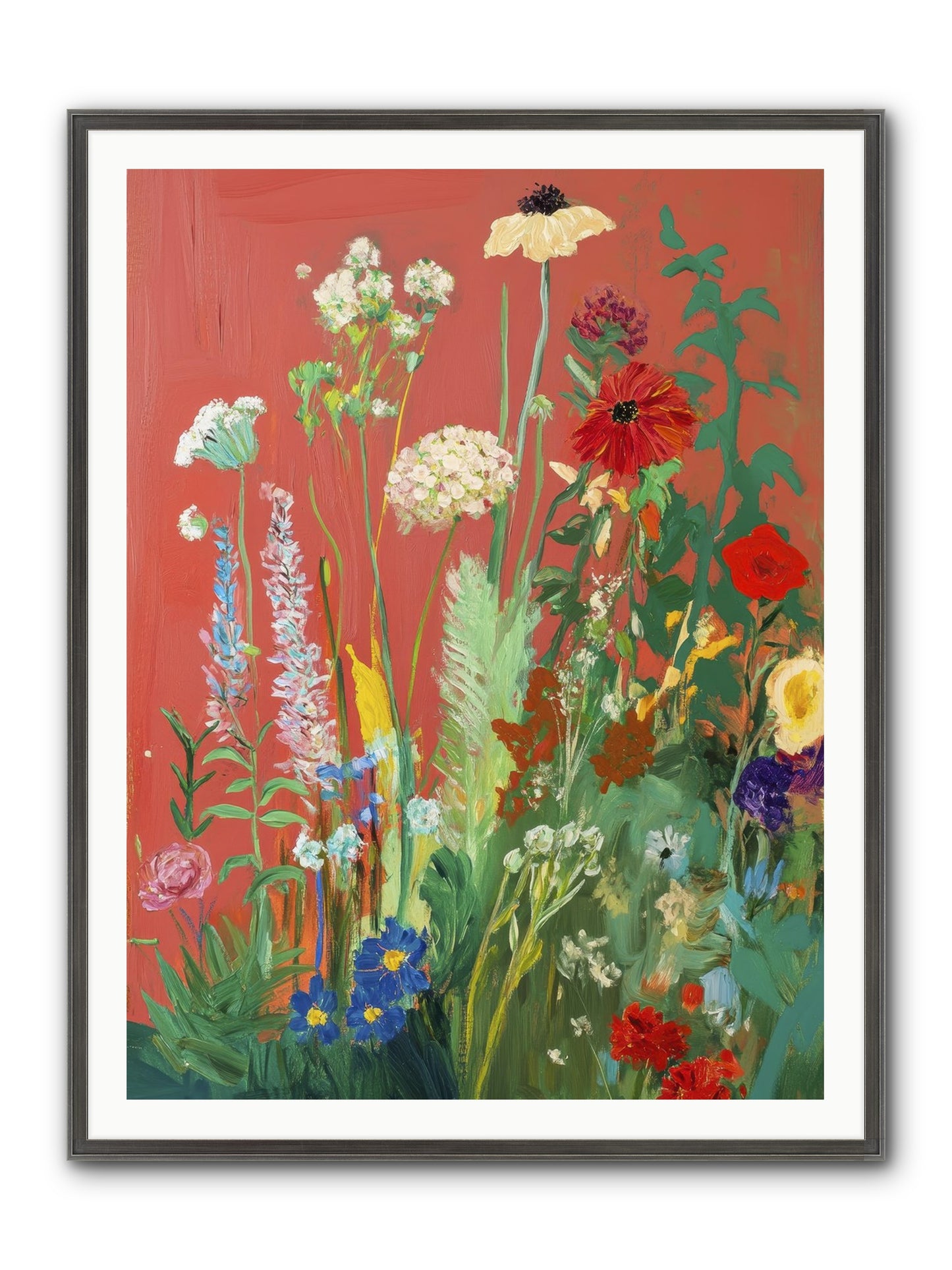 When Stems Held Stories No.2 Framed Print - Slimwoods Black/Silver 36x48