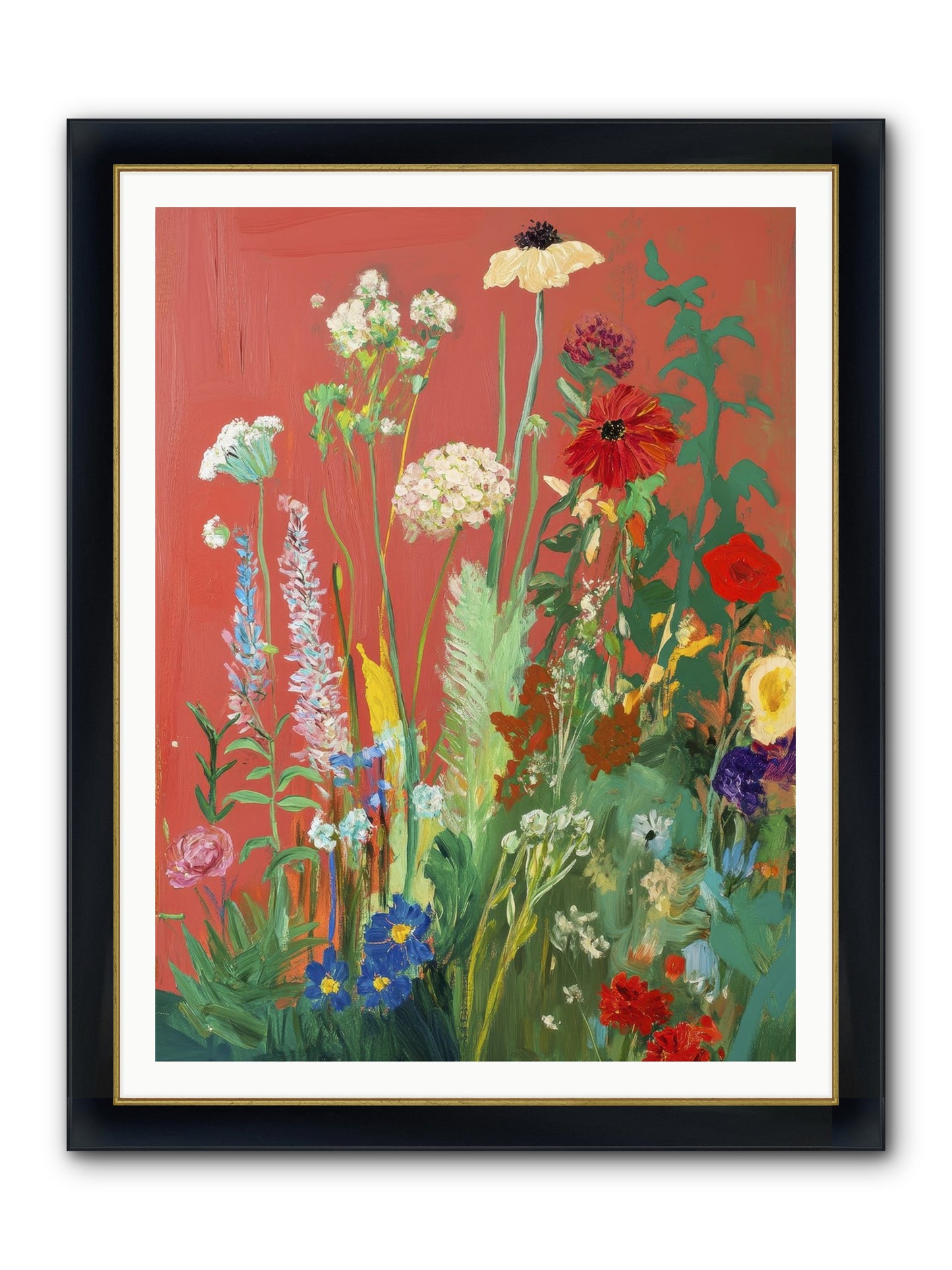 When Stems Held Stories No.2 Framed Print - Wide Black w/Gold 36x48