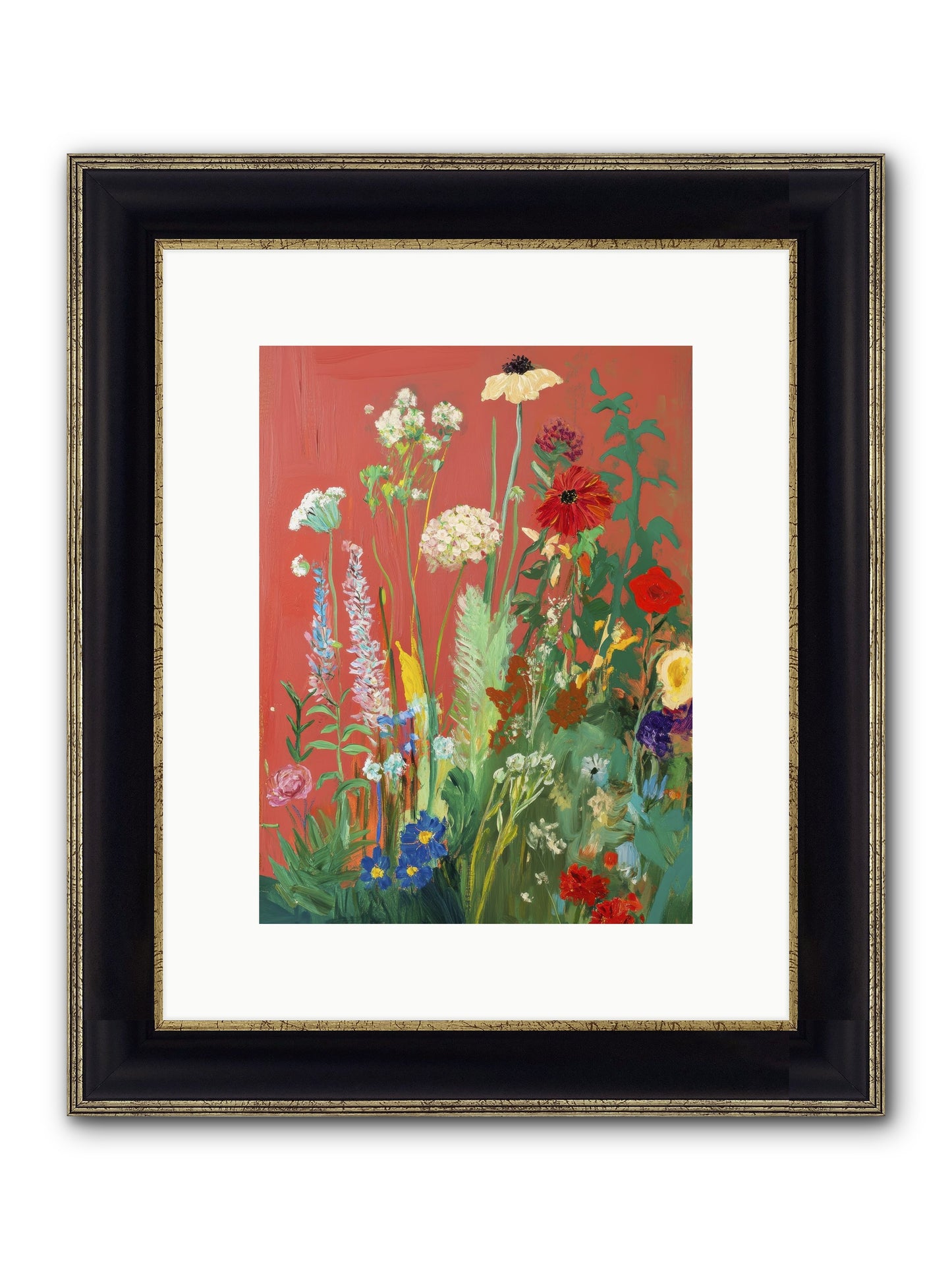 When Stems Held Stories No.2 Framed Print - Black & Gold 9x12