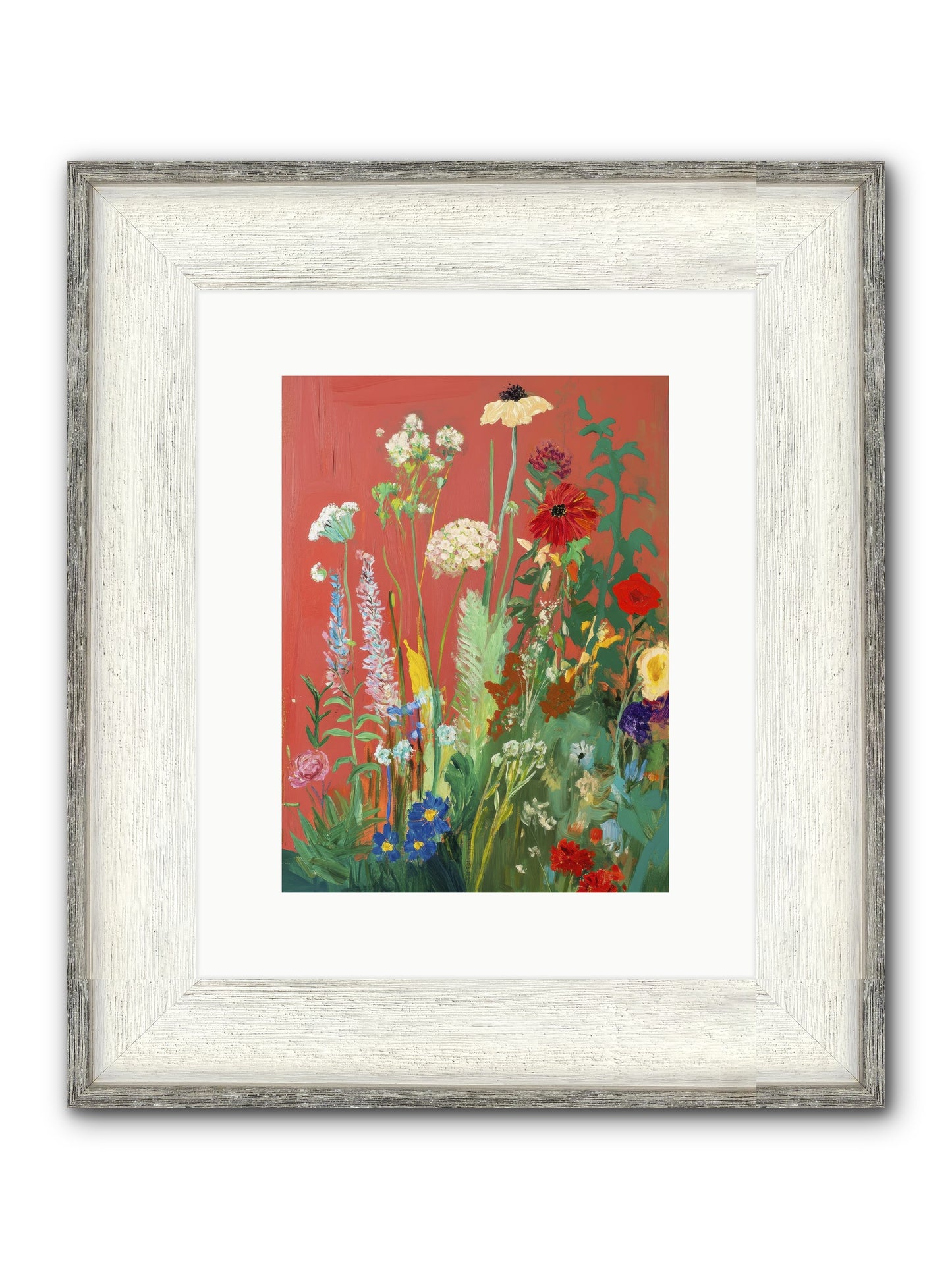 When Stems Held Stories No.2 Framed Print - Driftwood White 9x12
