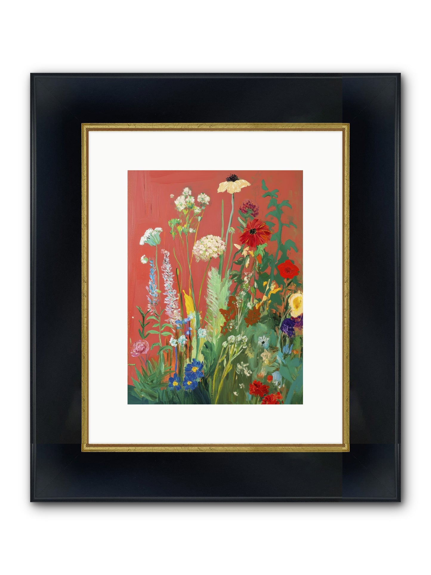 When Stems Held Stories No.2 Framed Print - Wide Black w/Gold 9x12