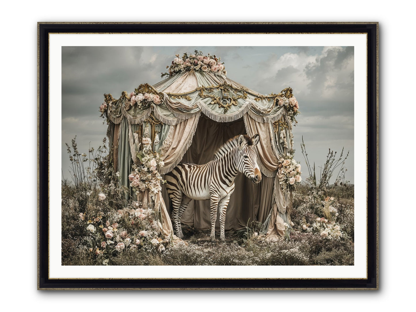 When The Field Remembered Her Name Framed Print - Black & Gold 48x36