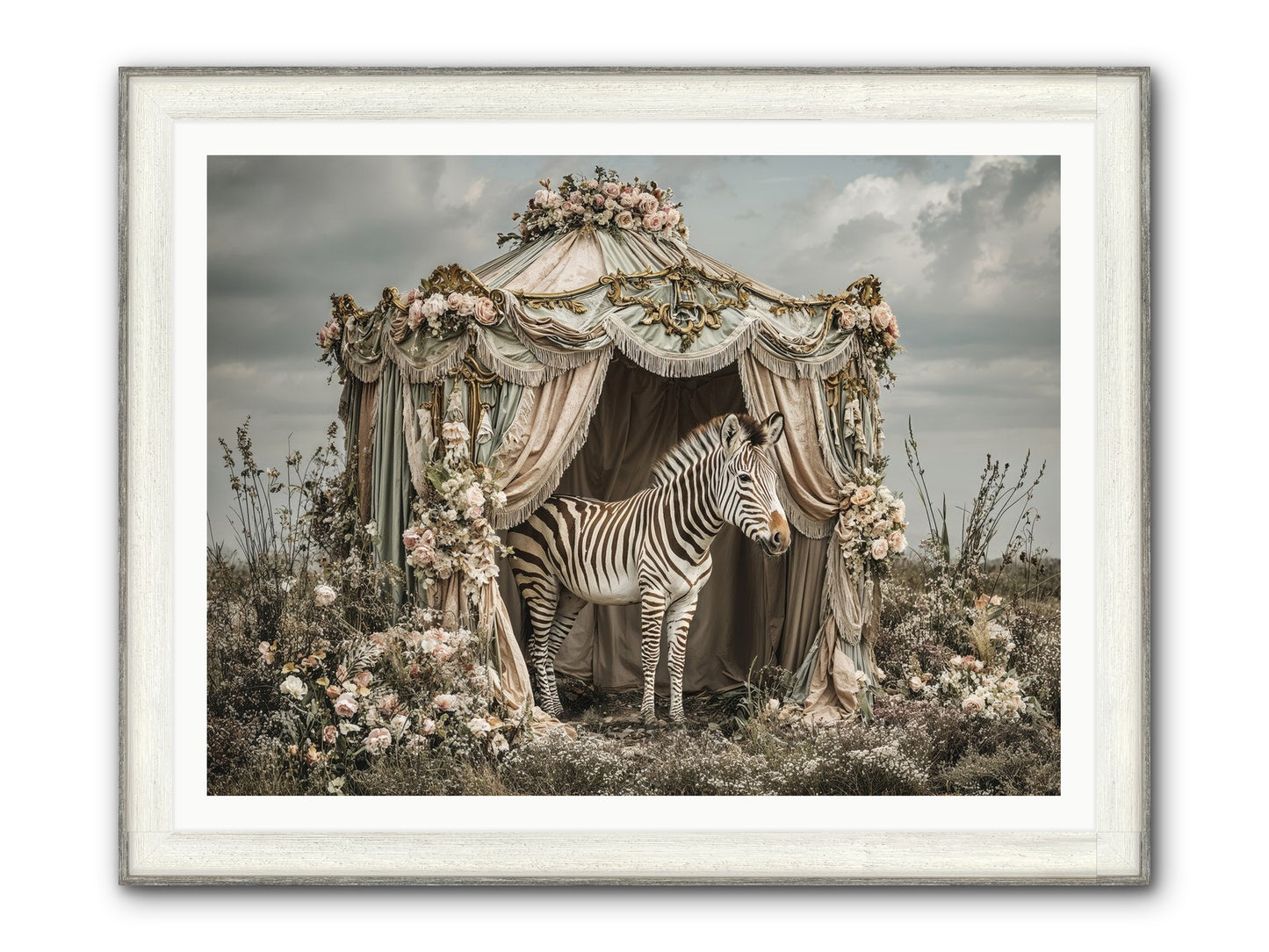 When The Field Remembered Her Name Framed Print - Driftwood White 48x36