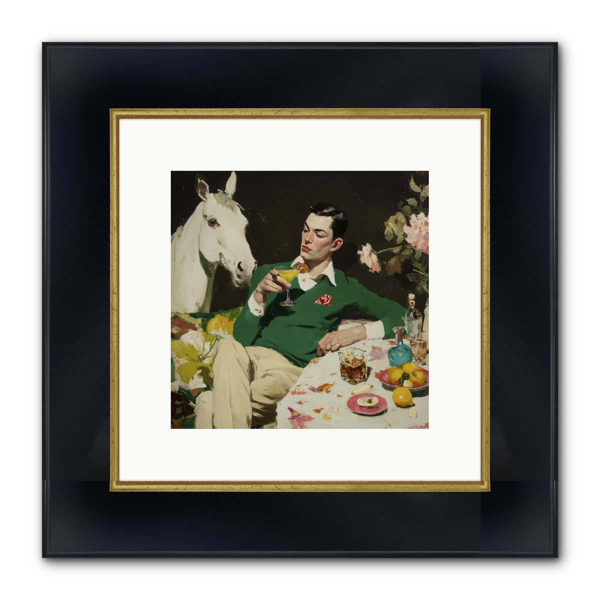 When the Moon Came Early Framed Print - Wide Black w/Gold 10x10