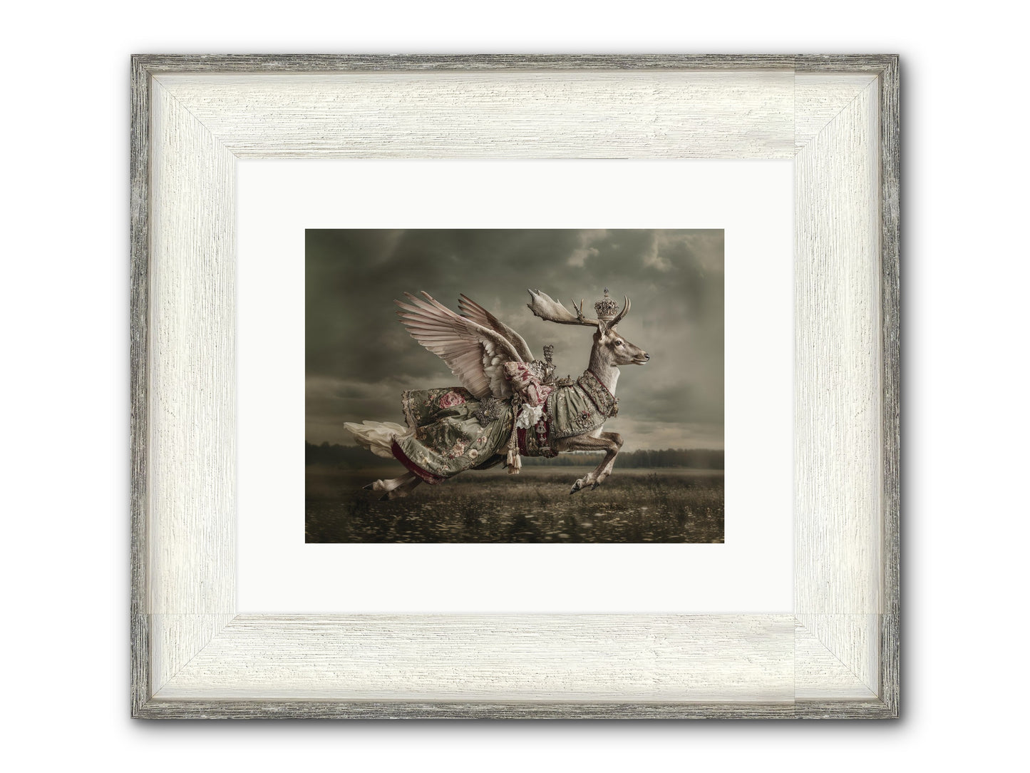When The Orchard Slept Framed Print - Driftwood White 12x9