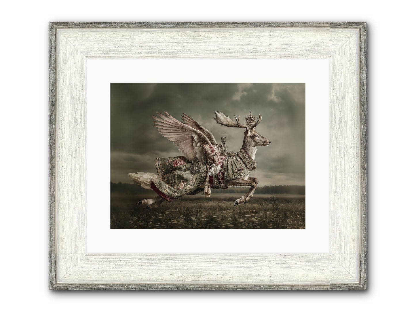 When The Orchard Slept Framed Print - Driftwood White 16x12