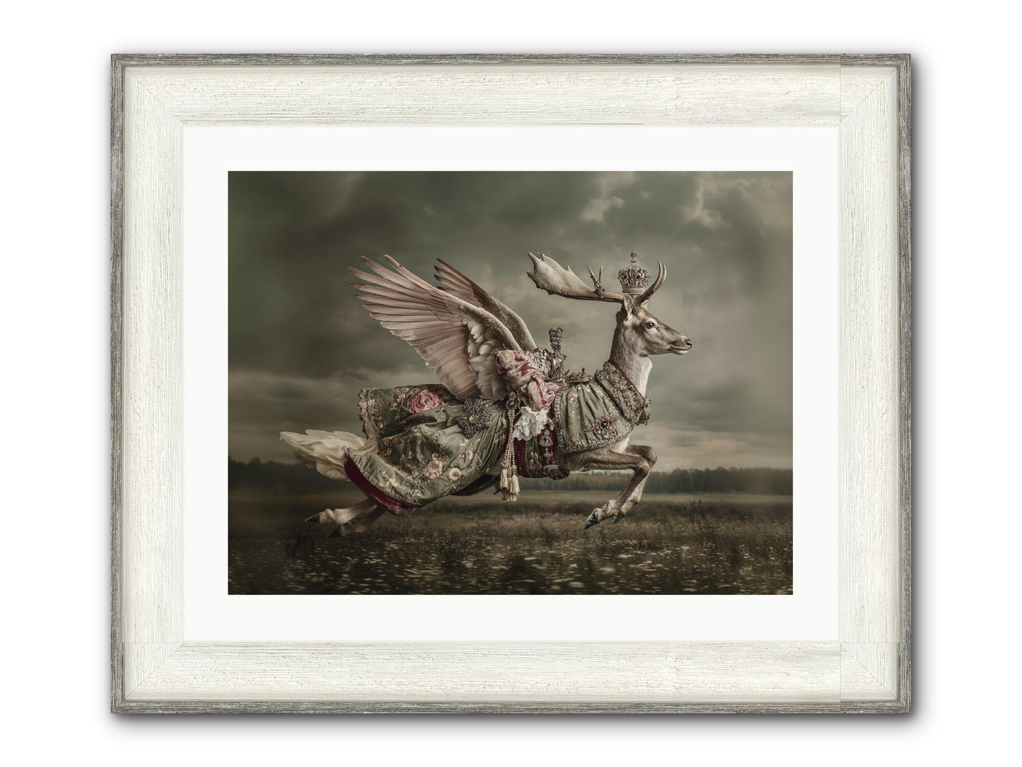 When The Orchard Slept Framed Print - Driftwood White 24x18