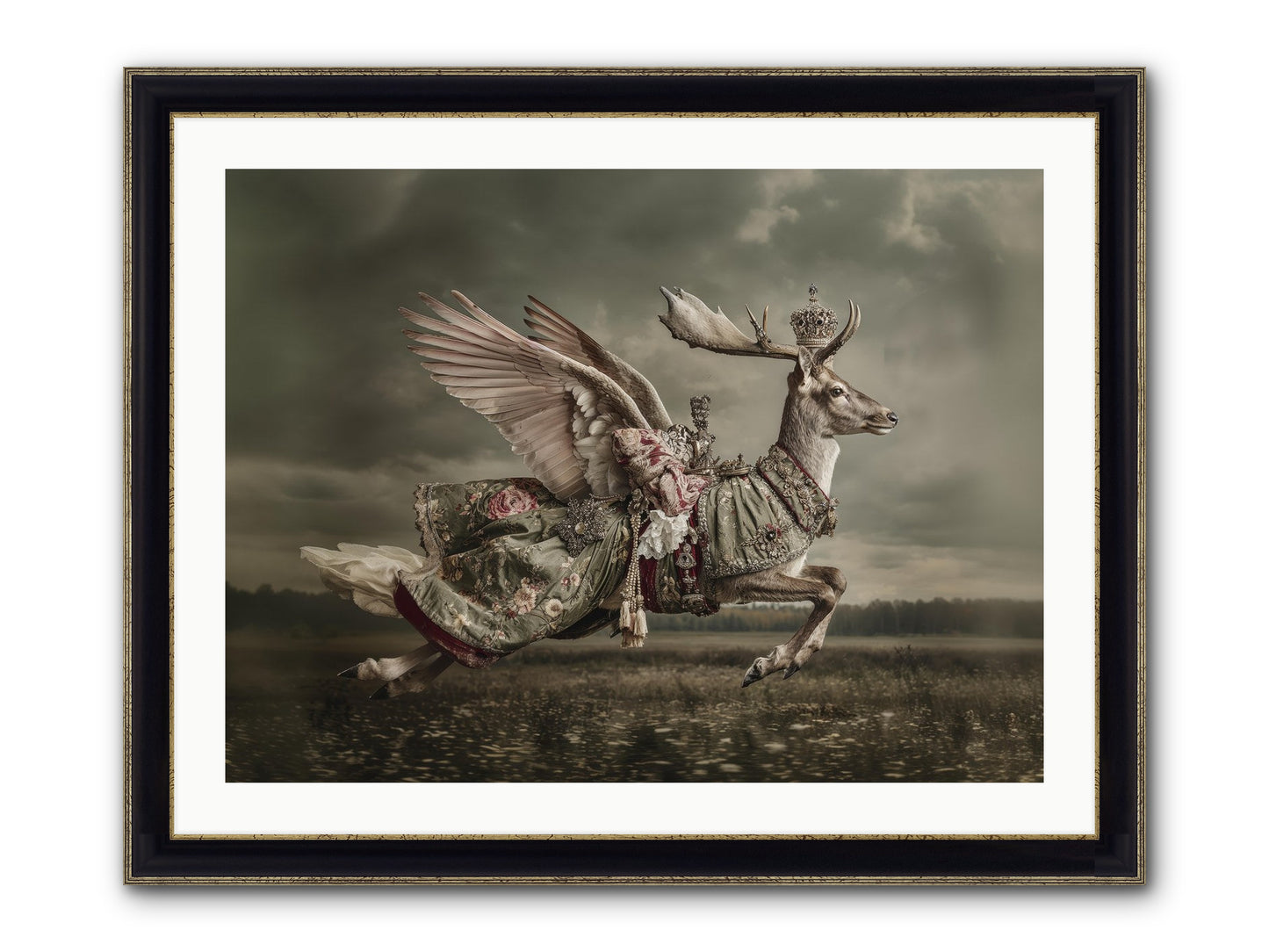 When The Orchard Slept Framed Print - Black & Gold 32x24