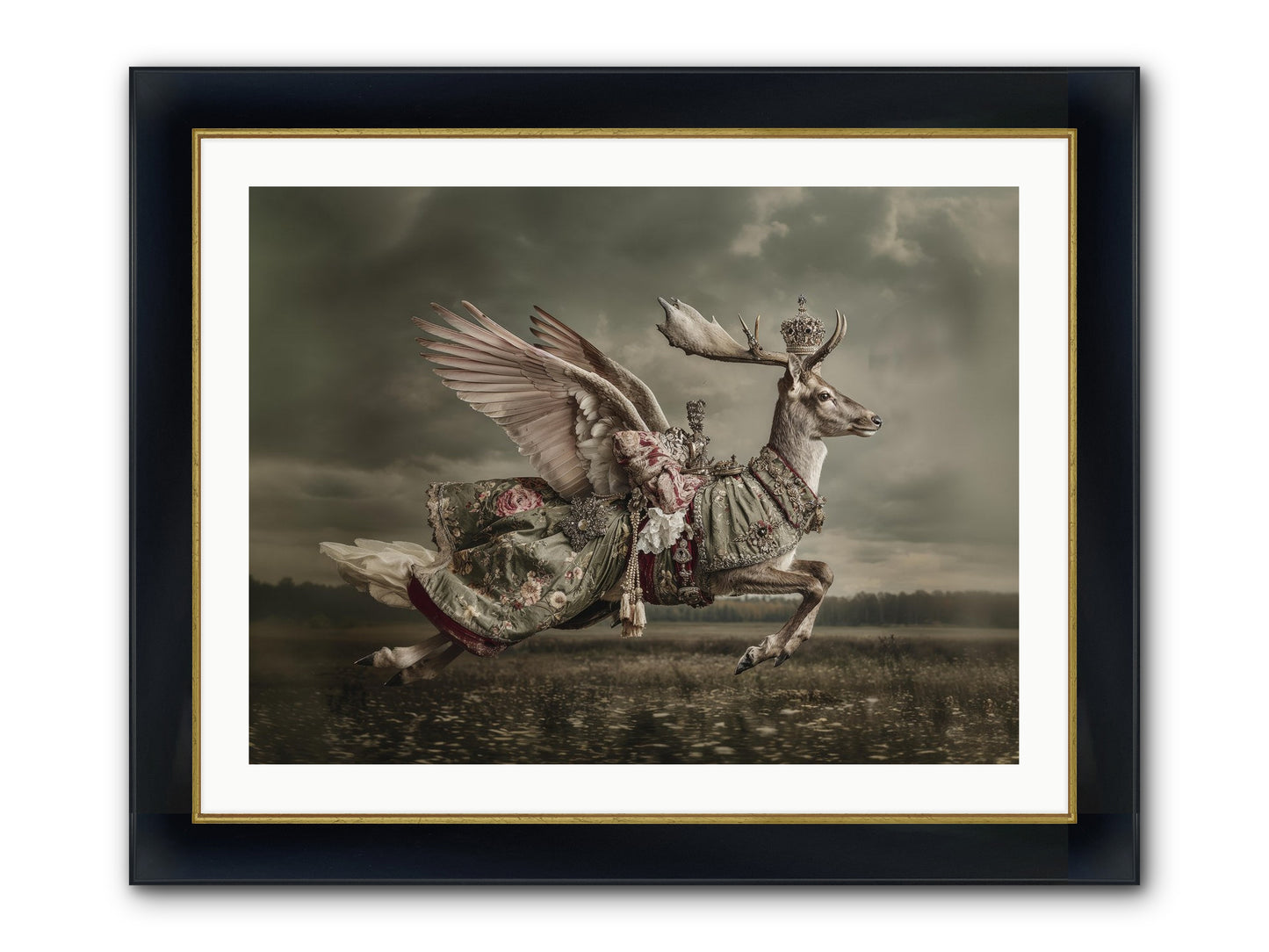 When The Orchard Slept Framed Print - Wide Black w/Gold 32x24