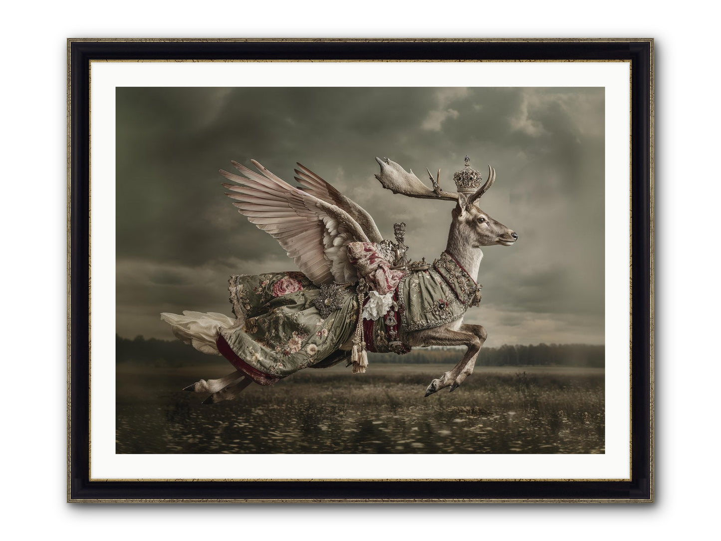 When The Orchard Slept Framed Print - Black & Gold 40x30