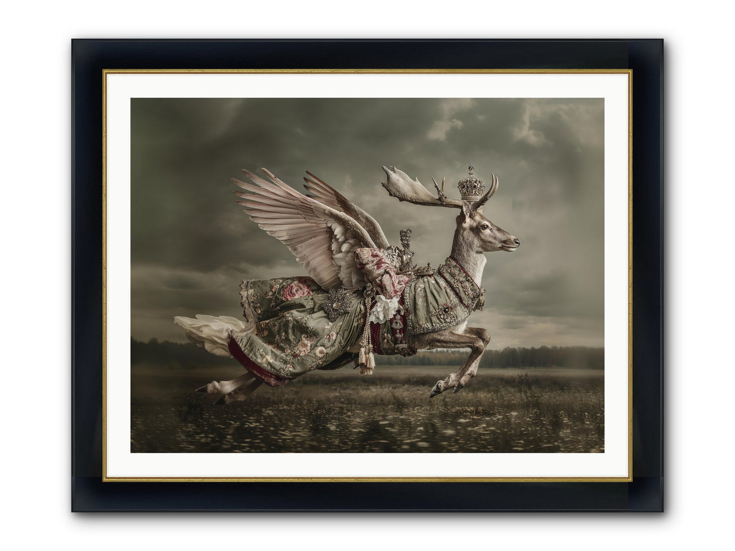 When The Orchard Slept Framed Print - Wide Black w/Gold 40x30