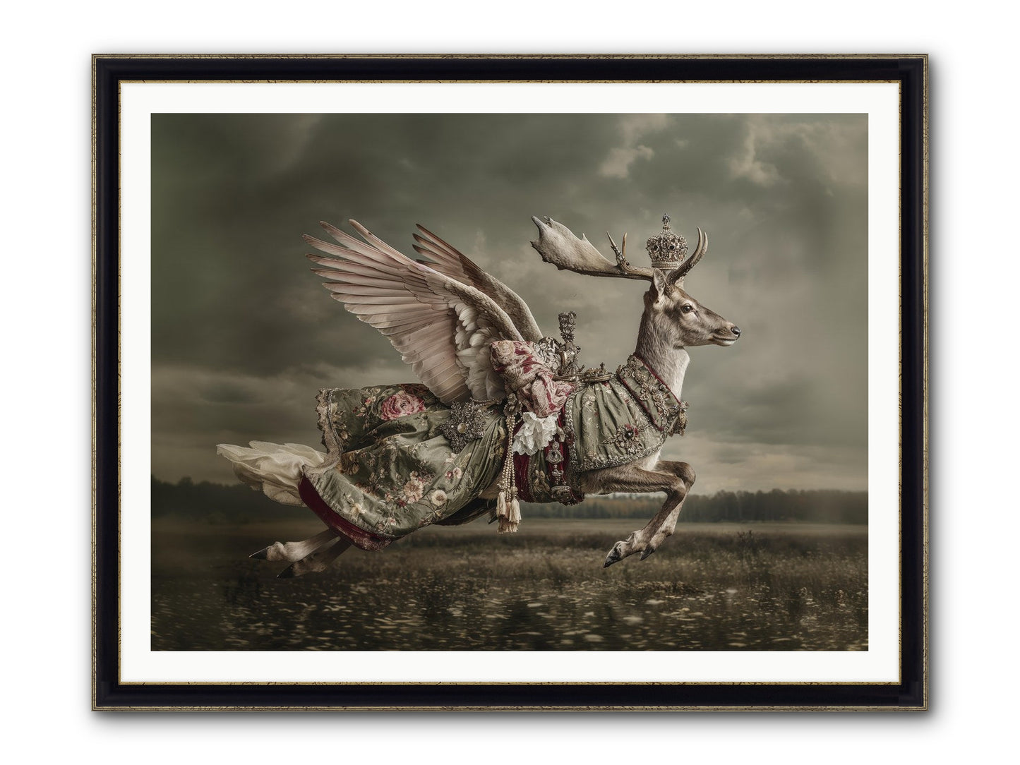When The Orchard Slept Framed Print - Black & Gold 48x36