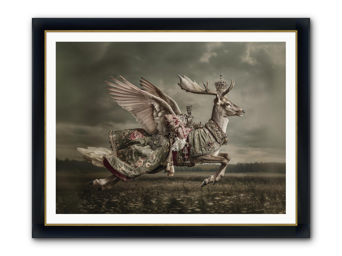When The Orchard Slept Framed Print - Wide Black w/Gold 48x36
