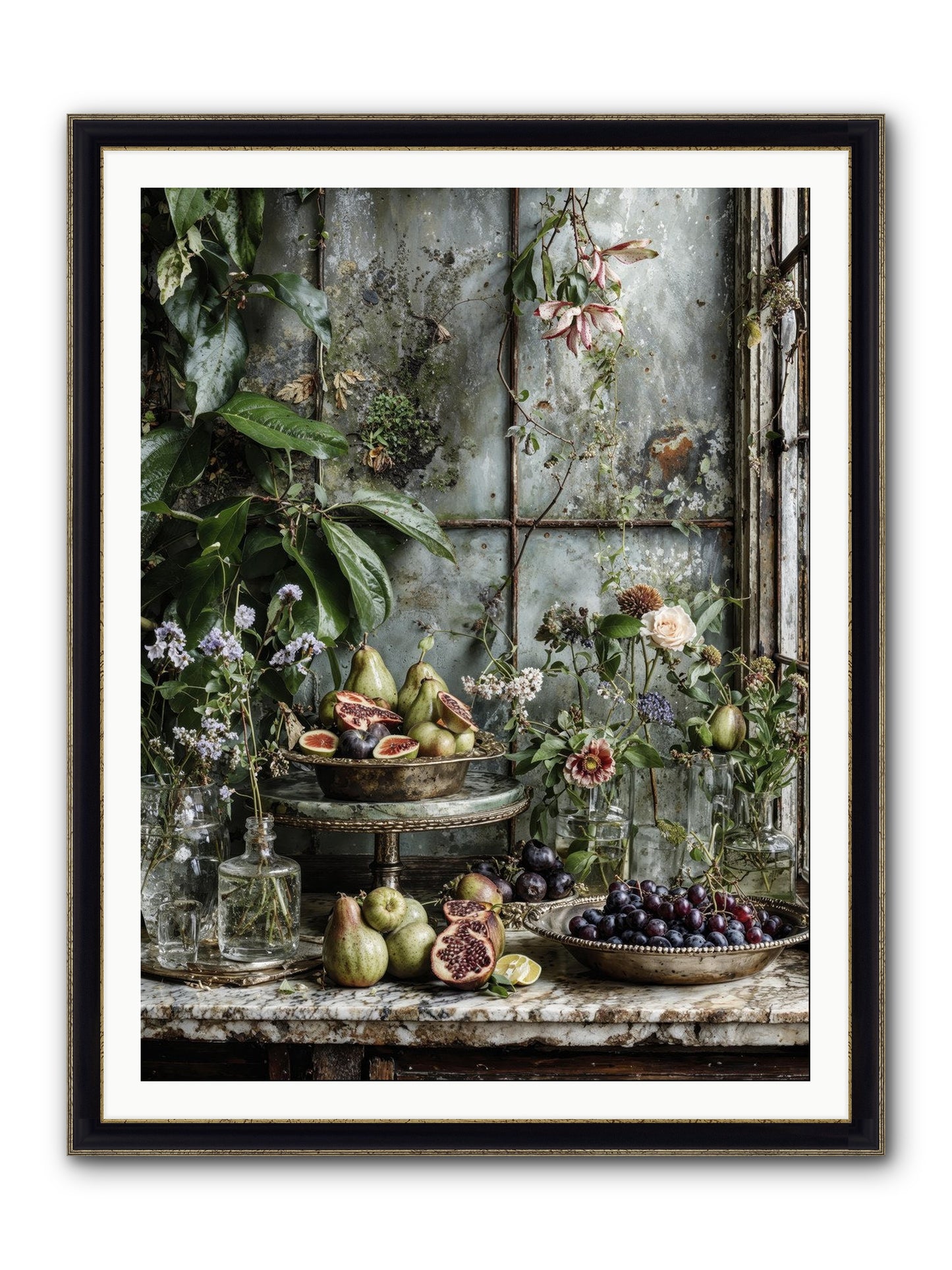 When Time Stops Mattering Framed Print - Black & Gold 36x48