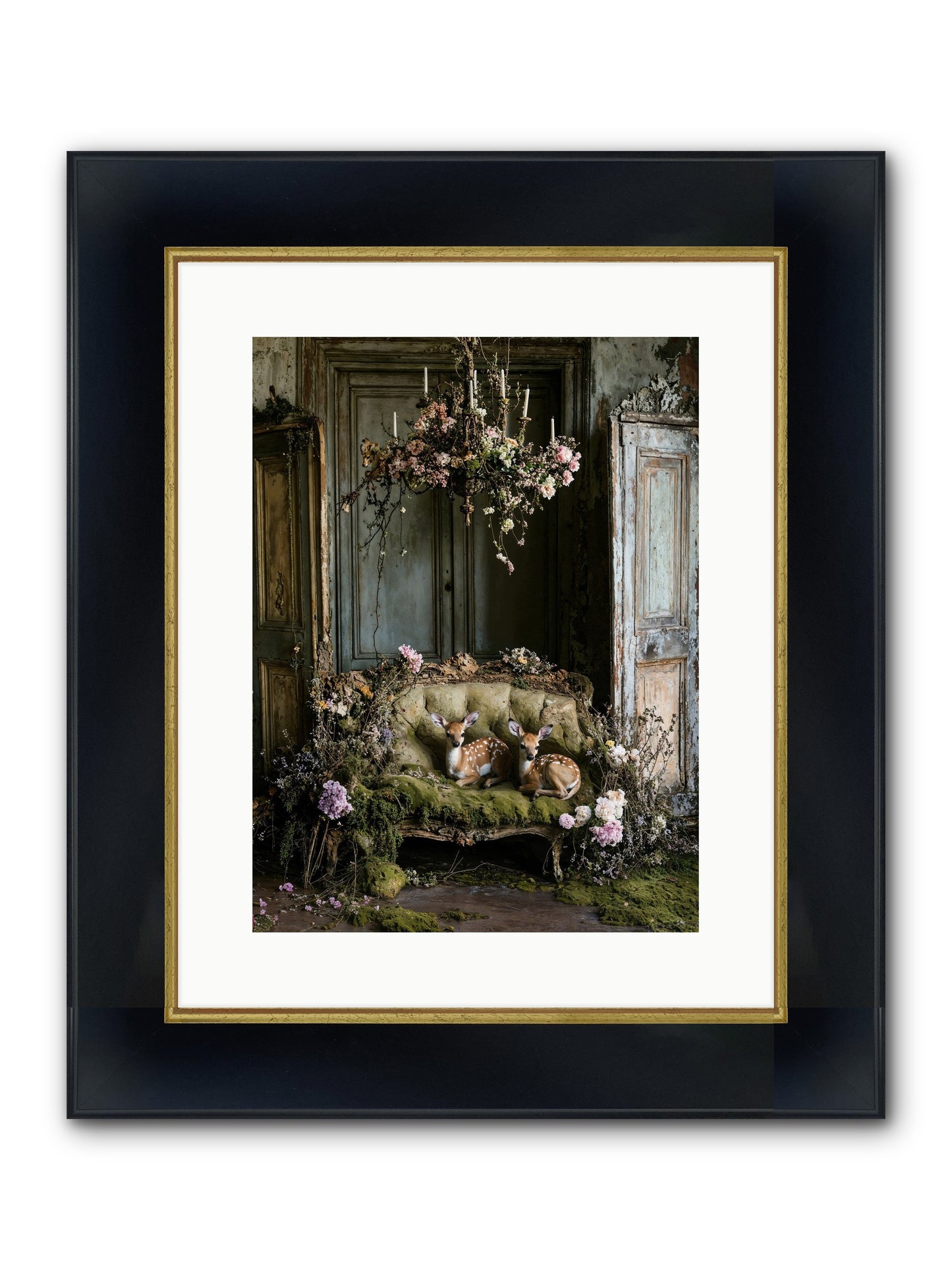 Where Angels Rest Framed Print - Wide Black w/Gold 12x16