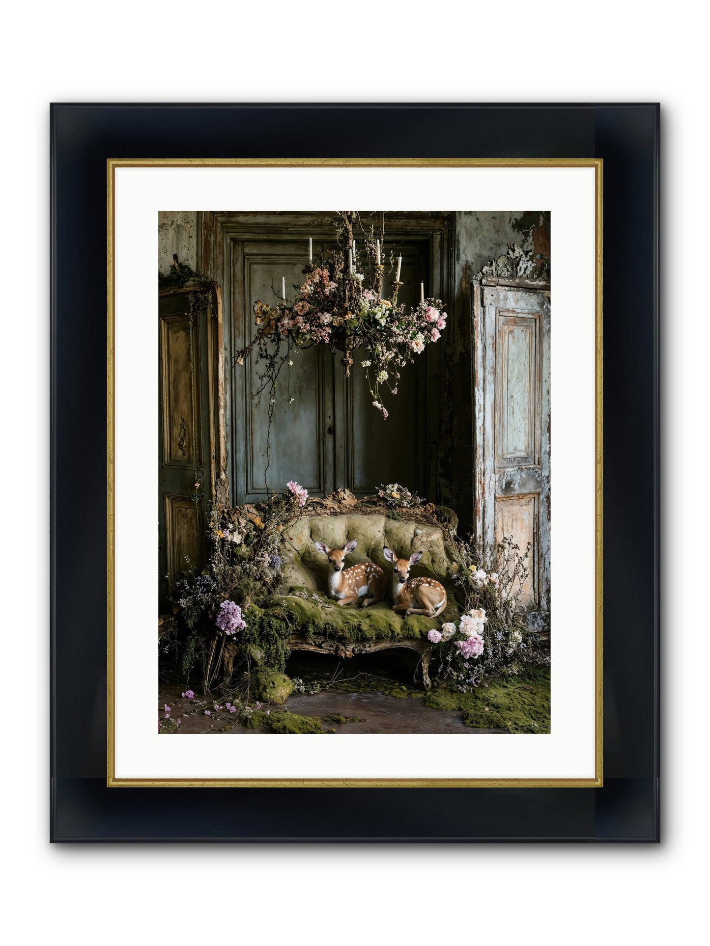 Where Angels Rest Framed Print - Wide Black w/Gold 18x24