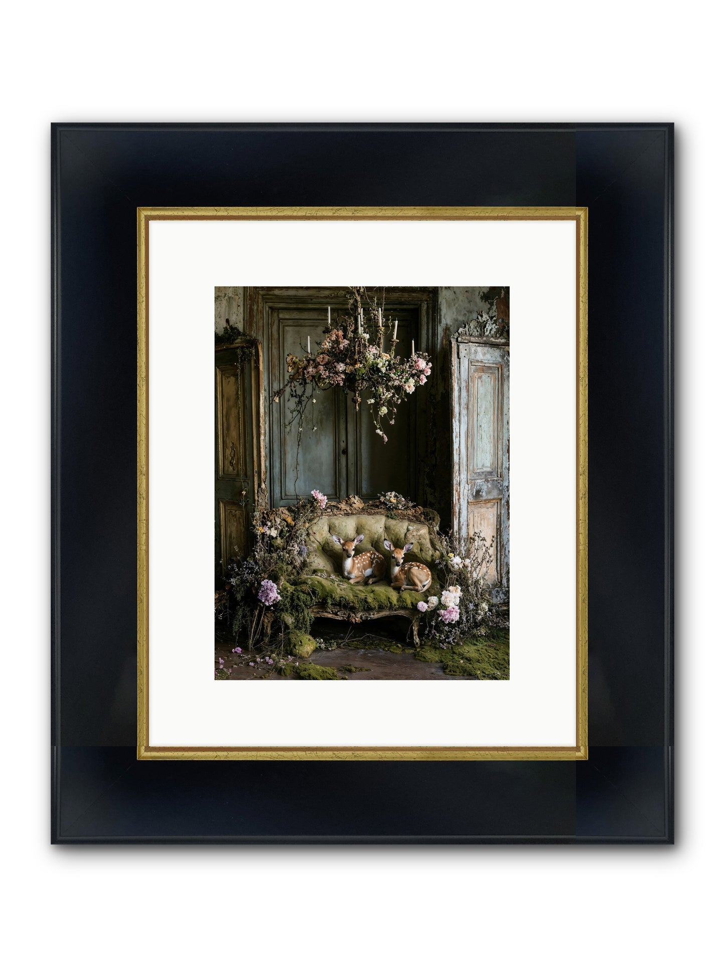 Where Angels Rest Framed Print - Wide Black w/Gold 9x12