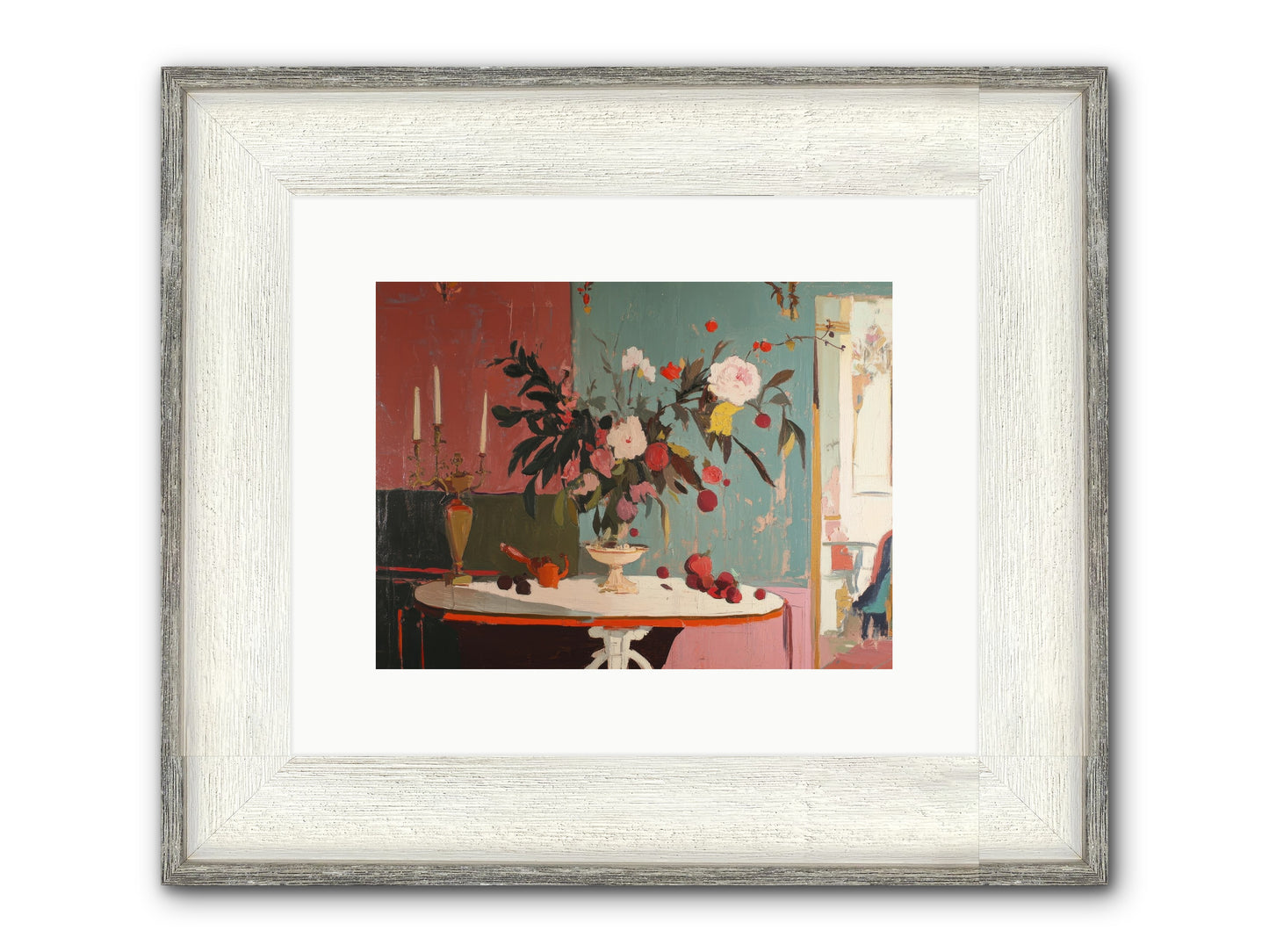Where Blossoms Linger Framed Print - Driftwood White 12x9