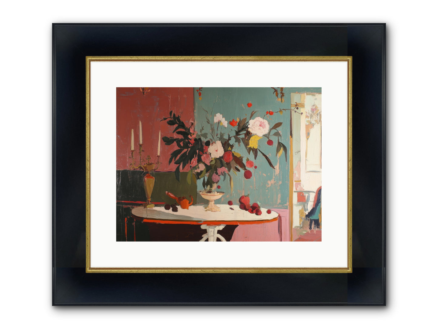 Where Blossoms Linger Framed Print - Wide Black w/Gold 16x12