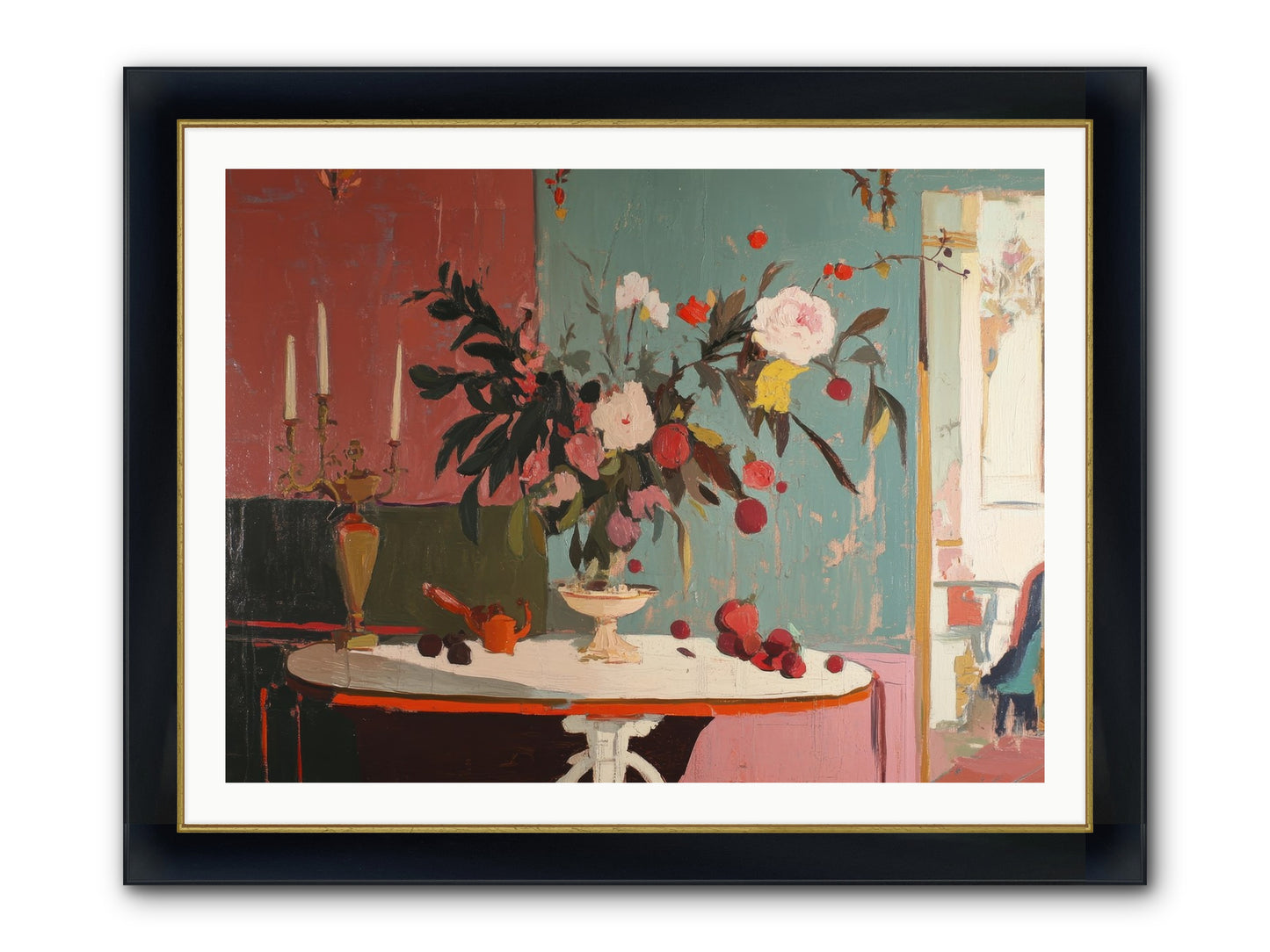 Where Blossoms Linger Framed Print - Wide Black w/Gold 40x30