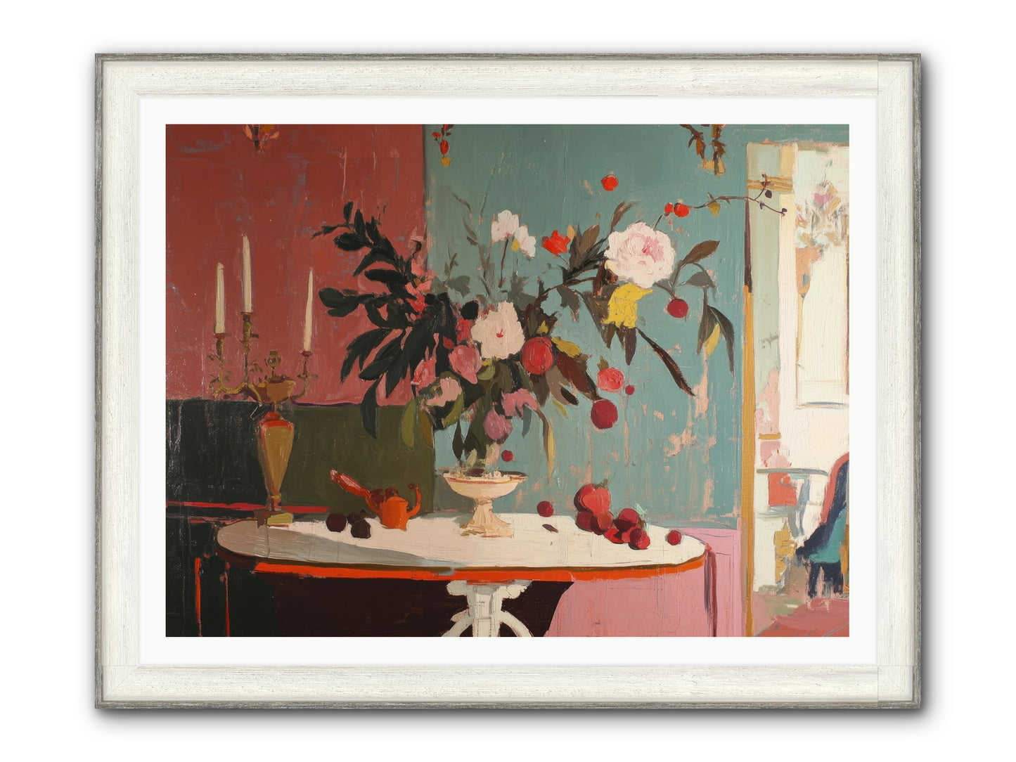 Where Blossoms Linger Framed Print - Driftwood White 48x36