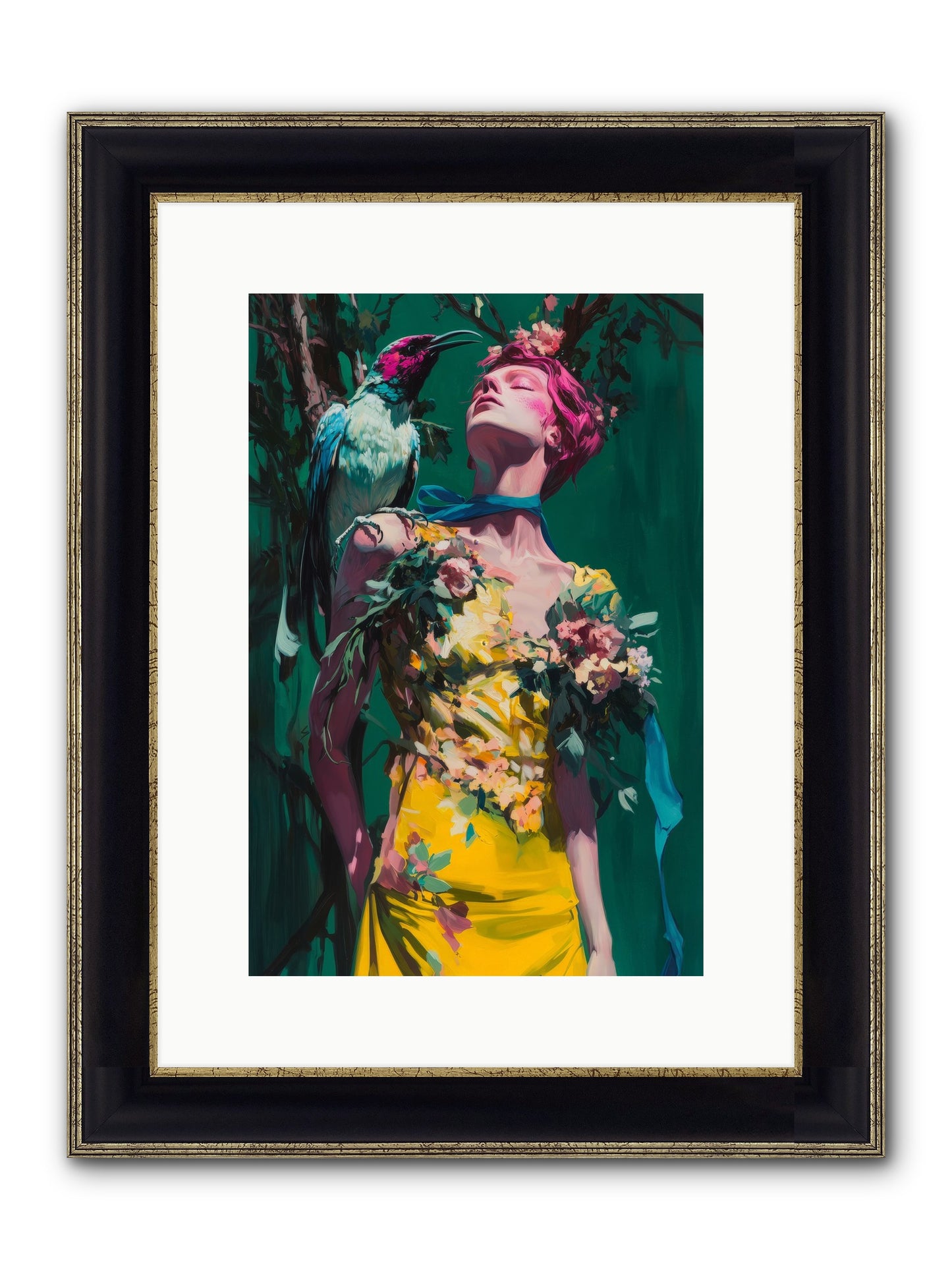 Where Feathers Tell Fortunes Framed Print - Black & Gold 10x15
