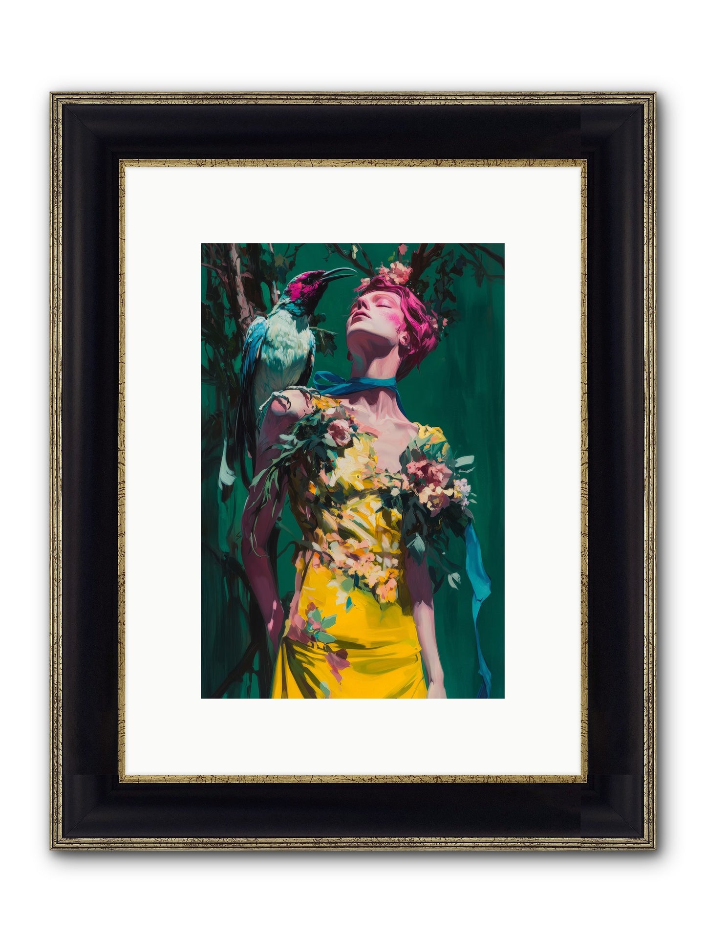 Where Feathers Tell Fortunes Framed Print - Black & Gold 8x12