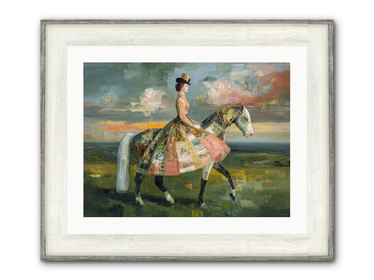 Where Fields Fold Into Path Framed Print - Driftwood White 24x18