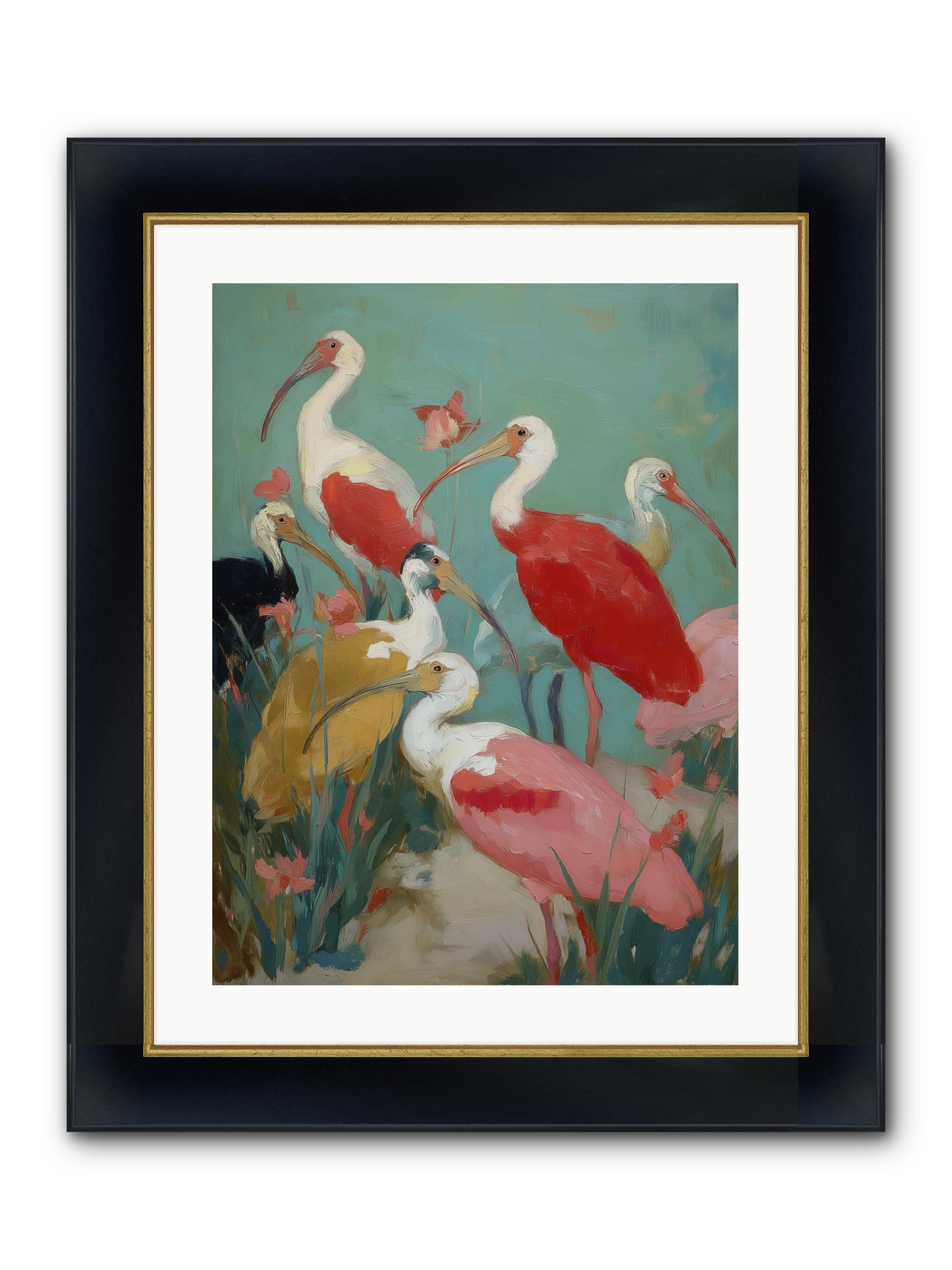 Where Land Meets Sea Framed Print - Wide Black w/Gold 18x24