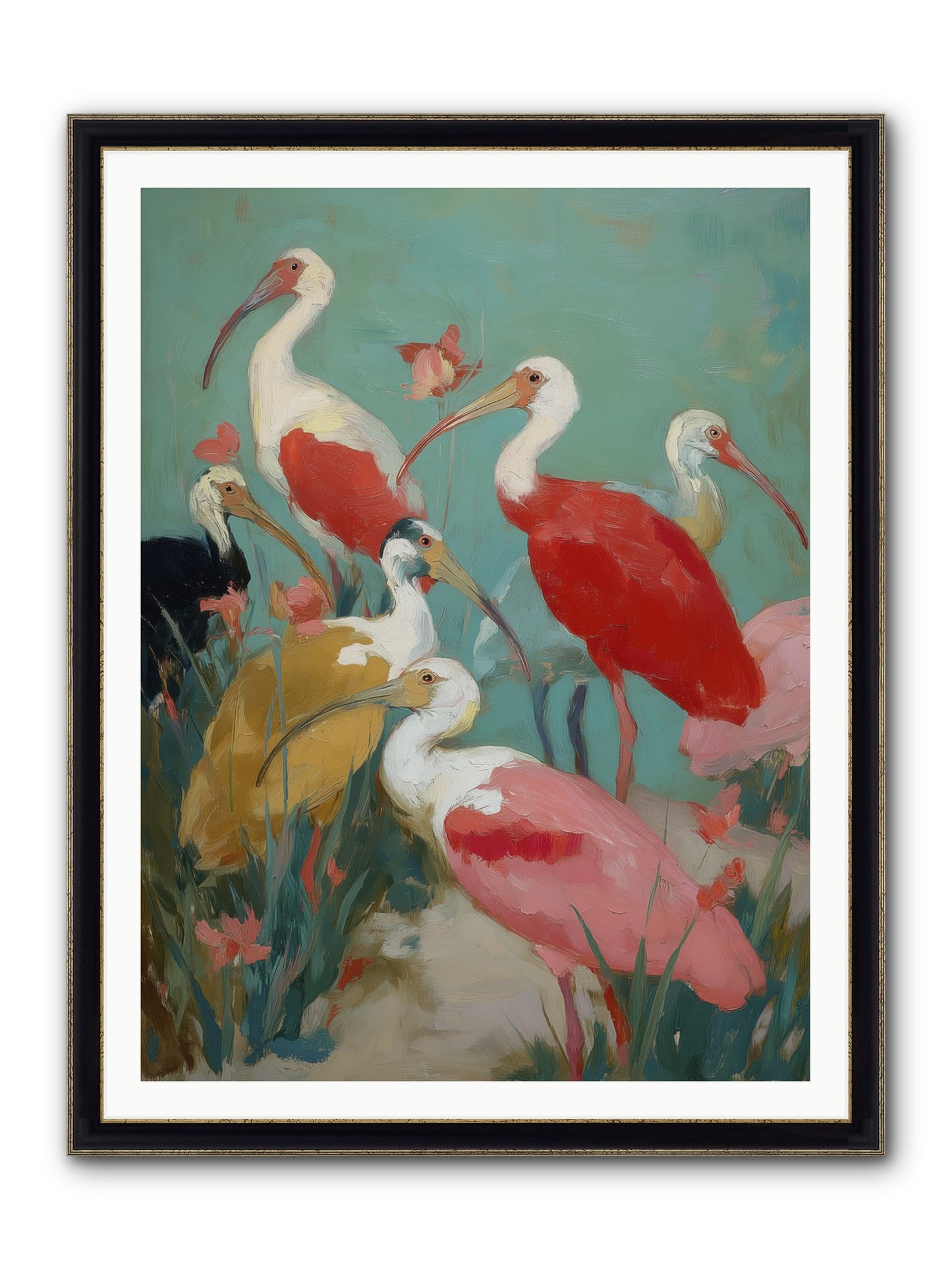 Where Land Meets Sea Framed Print - Black & Gold 36x48