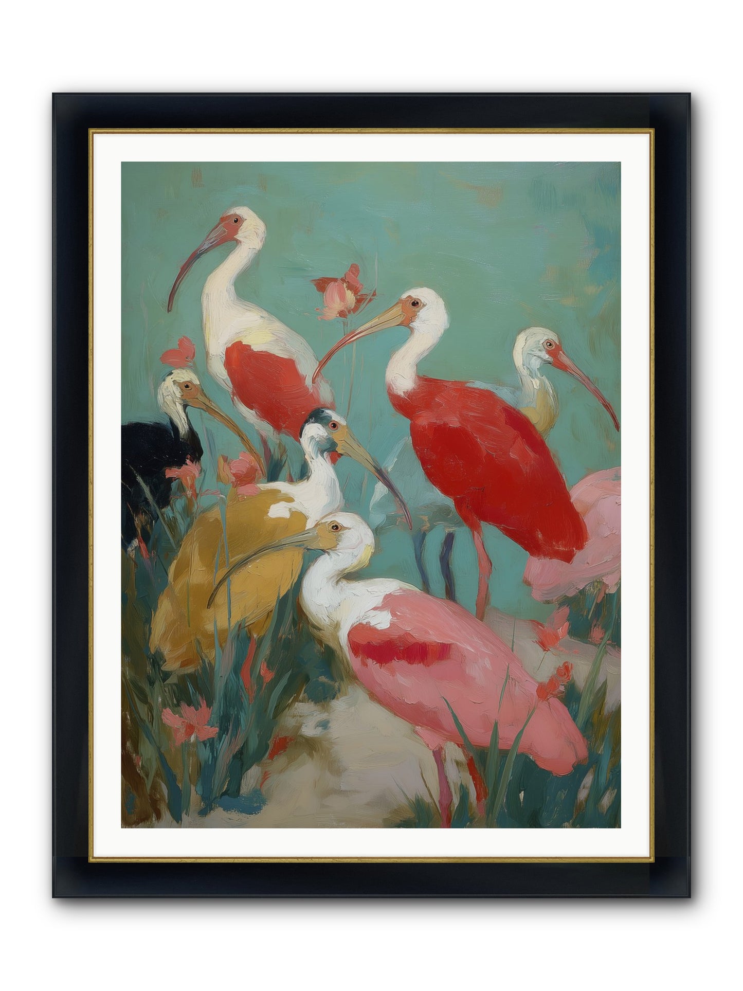 Where Land Meets Sea Framed Print - Wide Black w/Gold 36x48