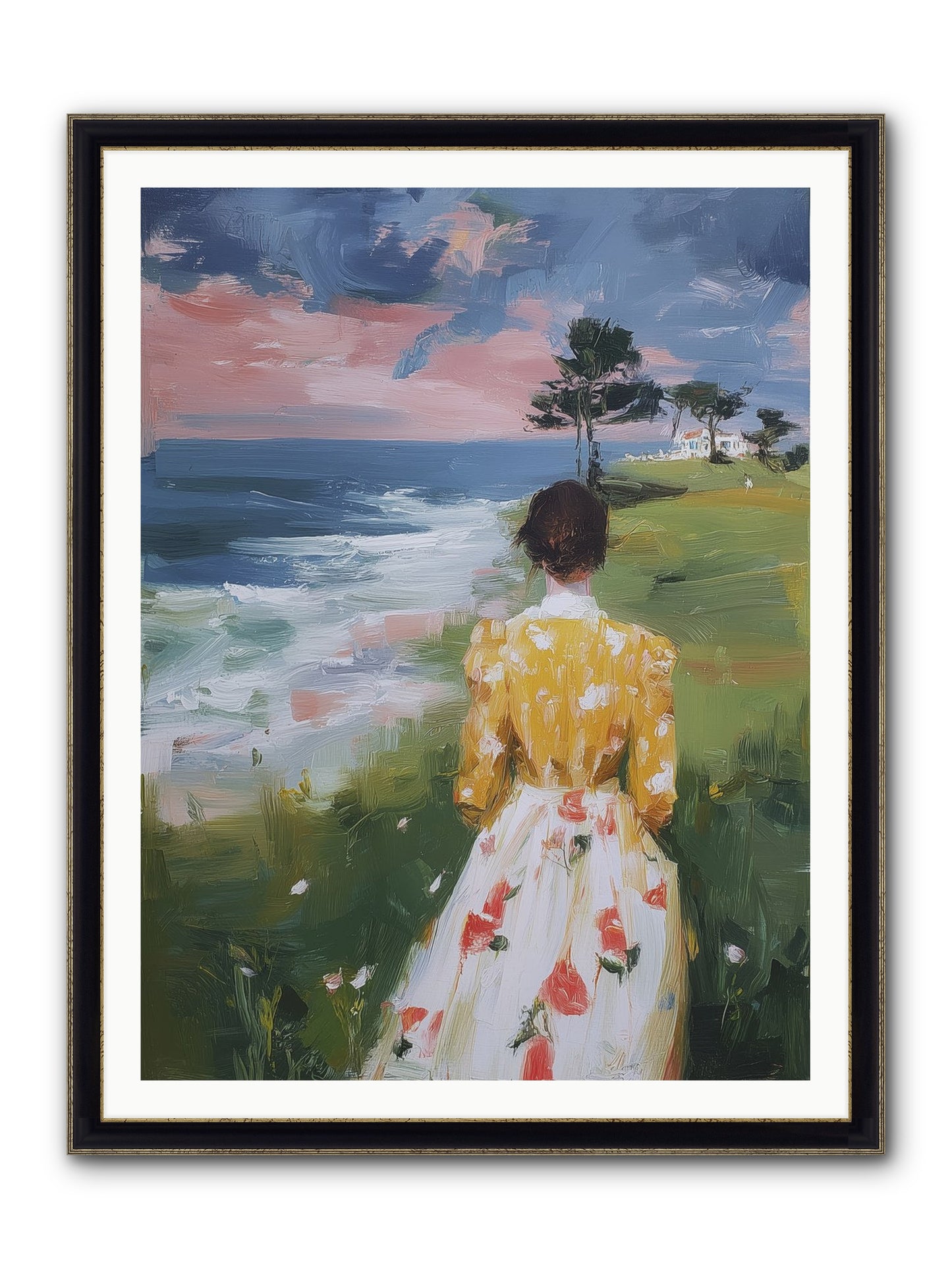 Where Lemons Bloom Framed Print - Black & Gold 36x48