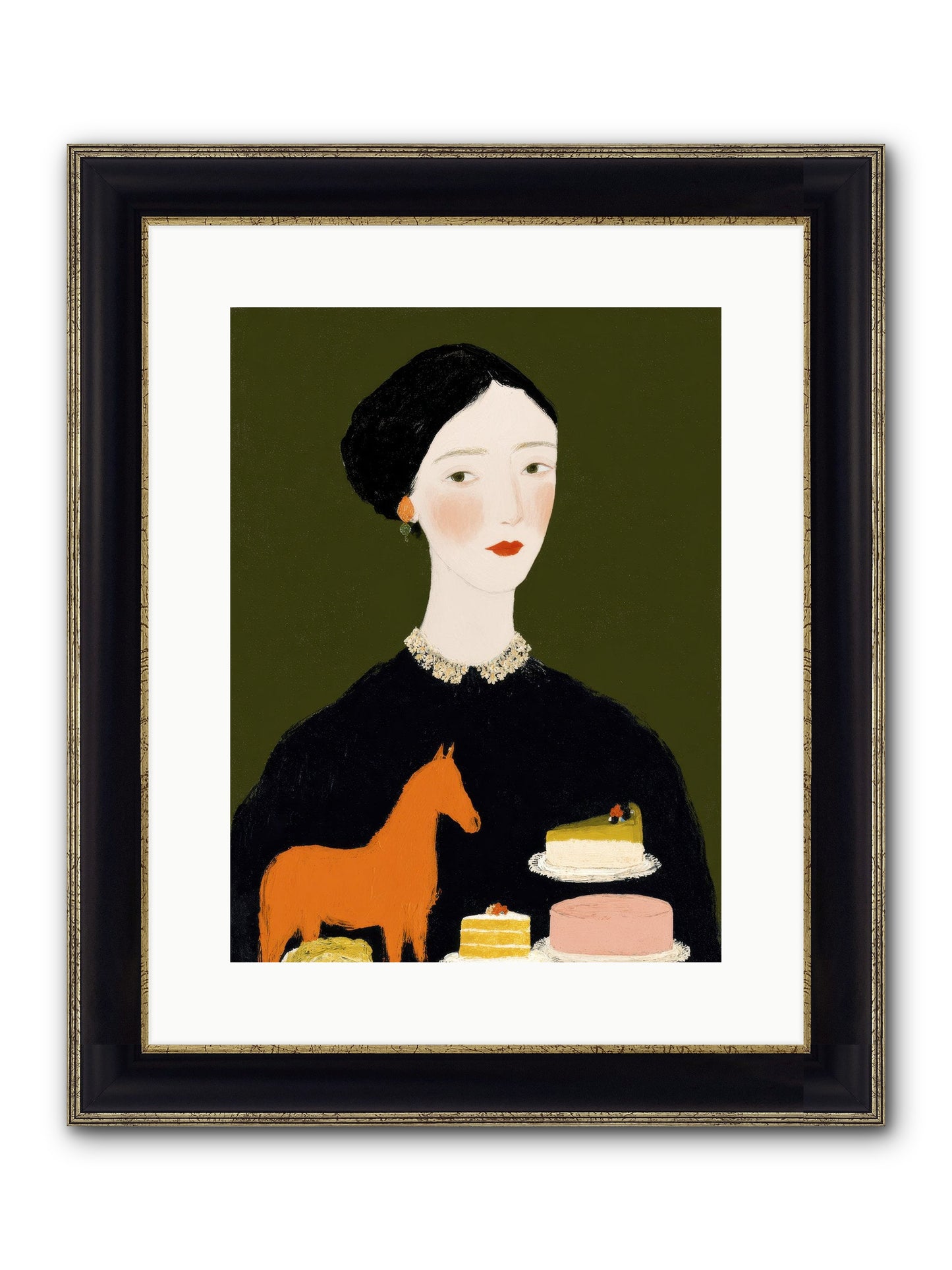 Where Light Descends Framed Print - Black & Gold 12x16