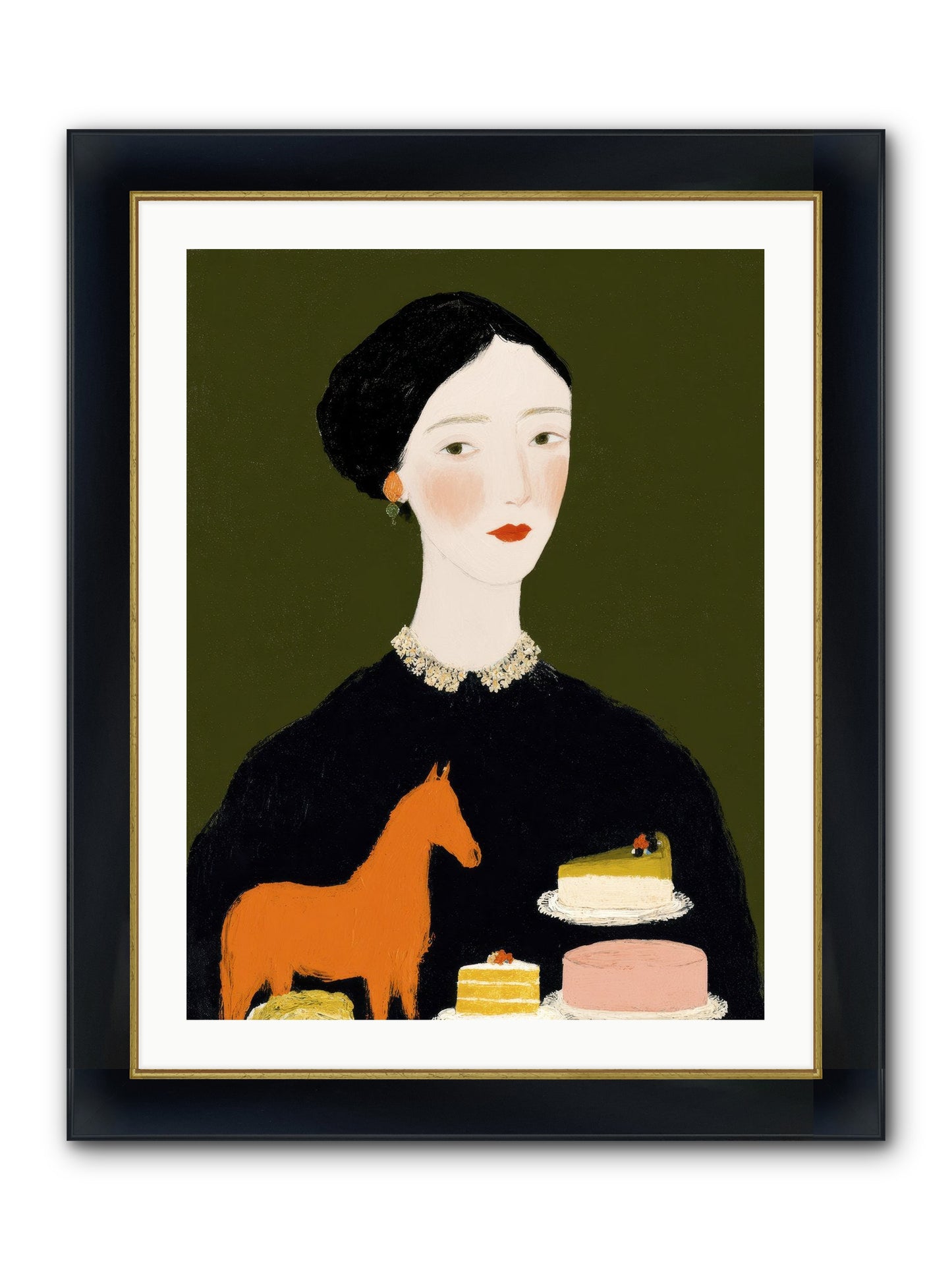 Where Light Descends Framed Print - Wide Black w/Gold 24x32