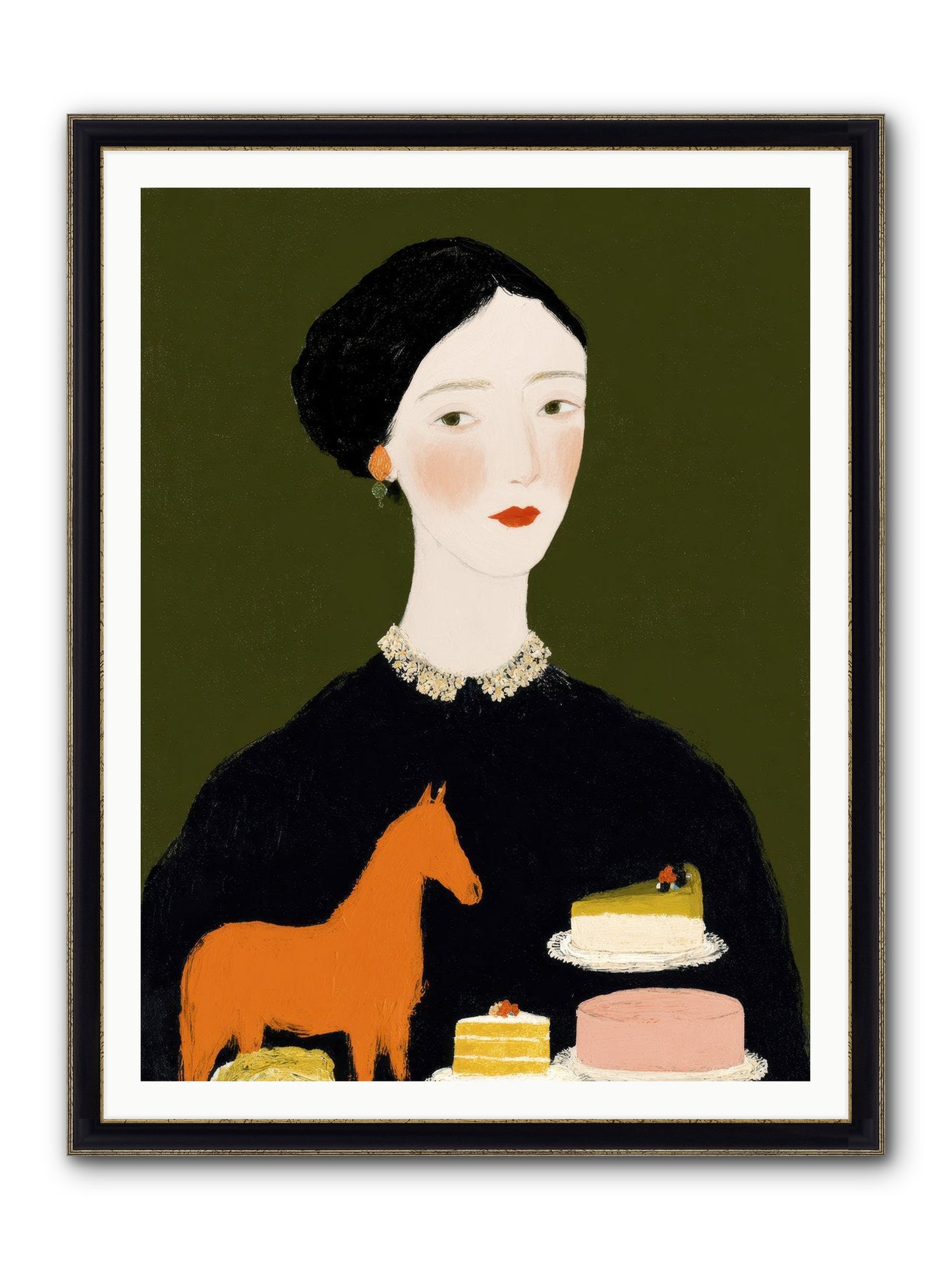 Where Light Descends Framed Print - Black & Gold 36x48