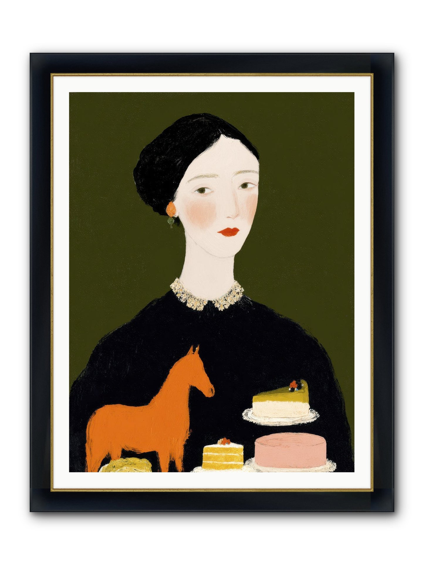 Where Light Descends Framed Print - Wide Black w/Gold 36x48