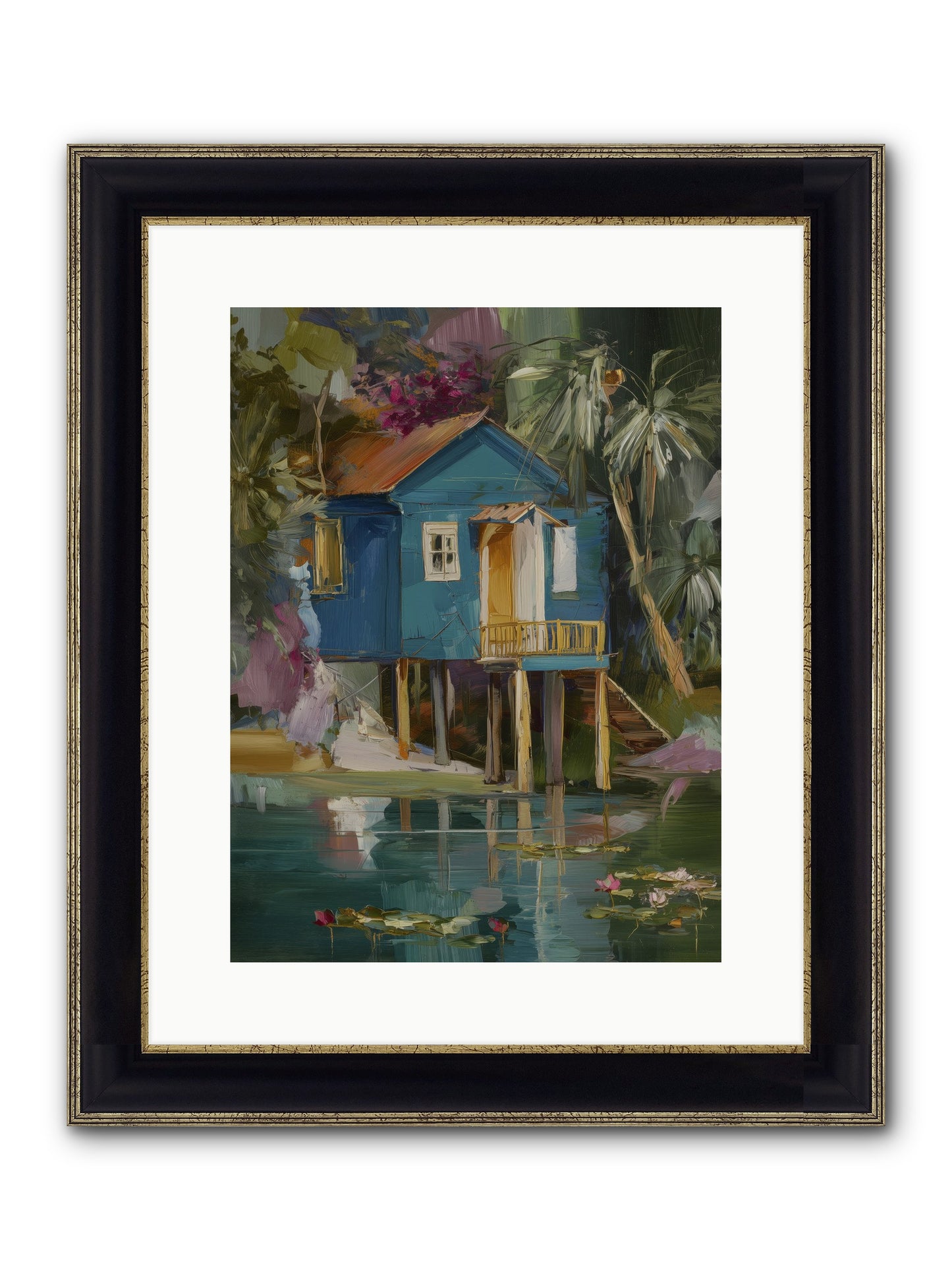 Where Magic Lives Framed Print - Black & Gold 12x16