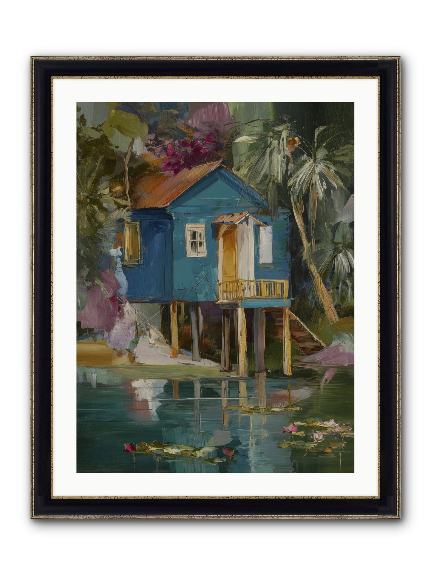 Where Magic Lives Framed Print - Black & Gold 24x32