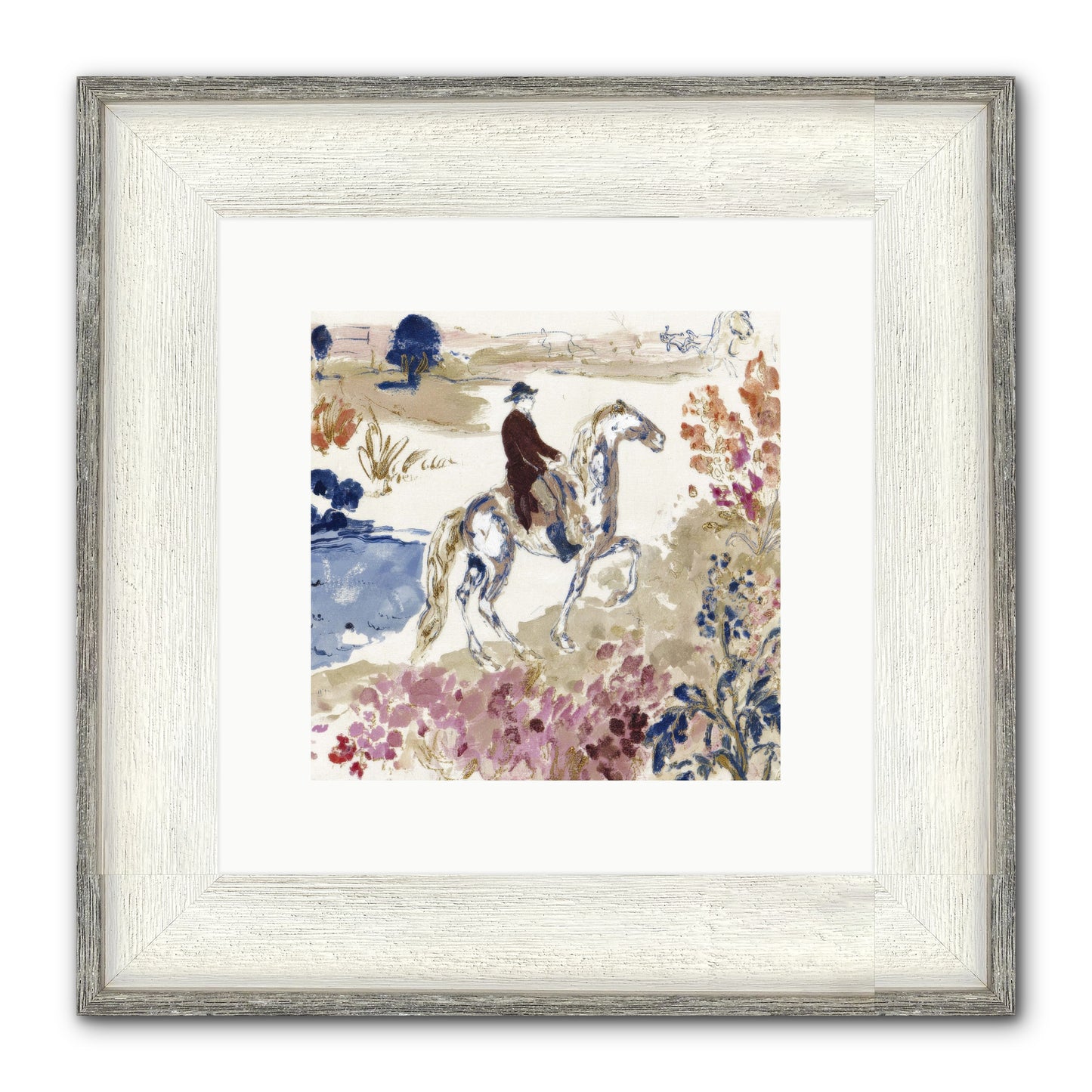 Where Mountains Meet Framed Print - Driftwood White 10x10