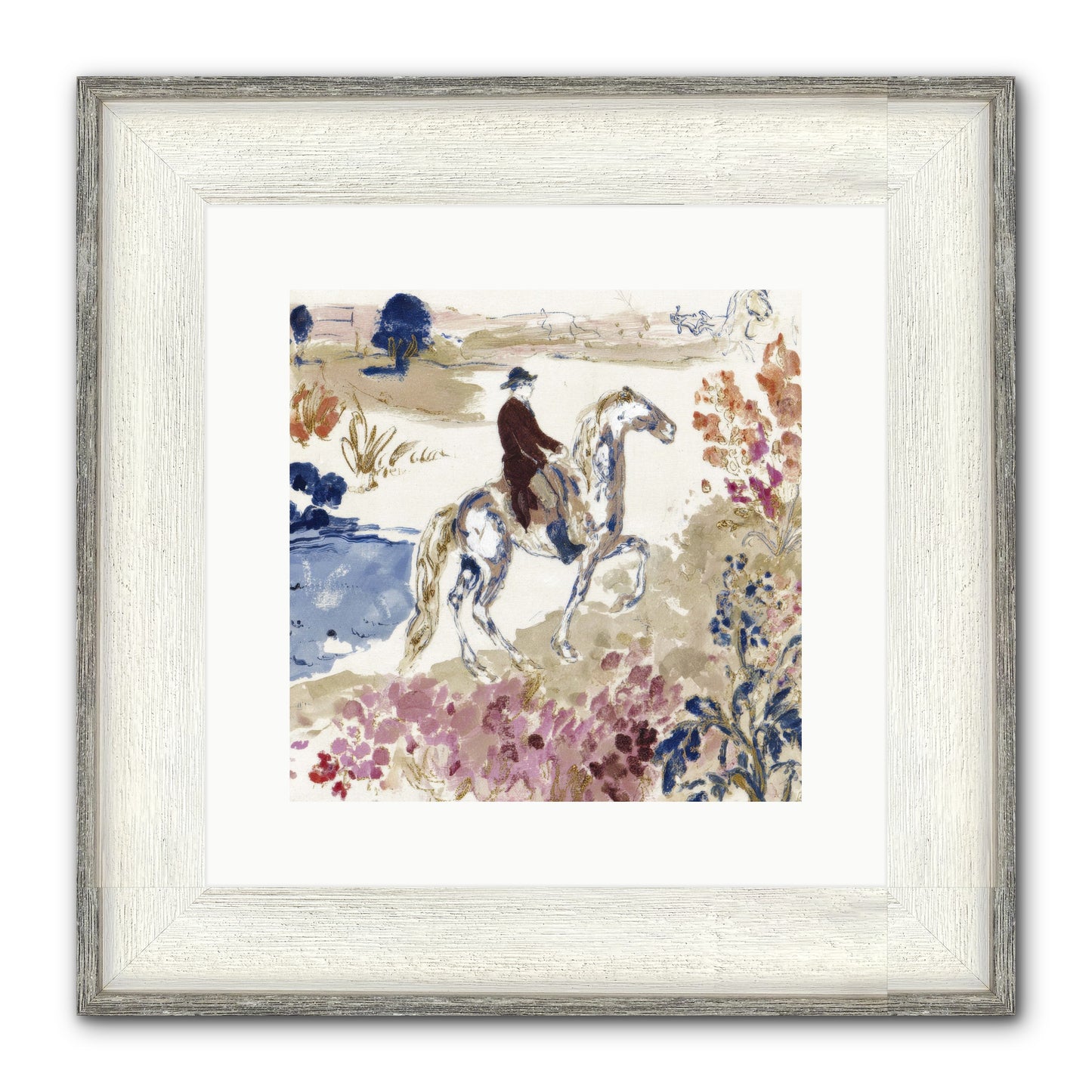 Where Mountains Meet Framed Print - Driftwood White 12x12