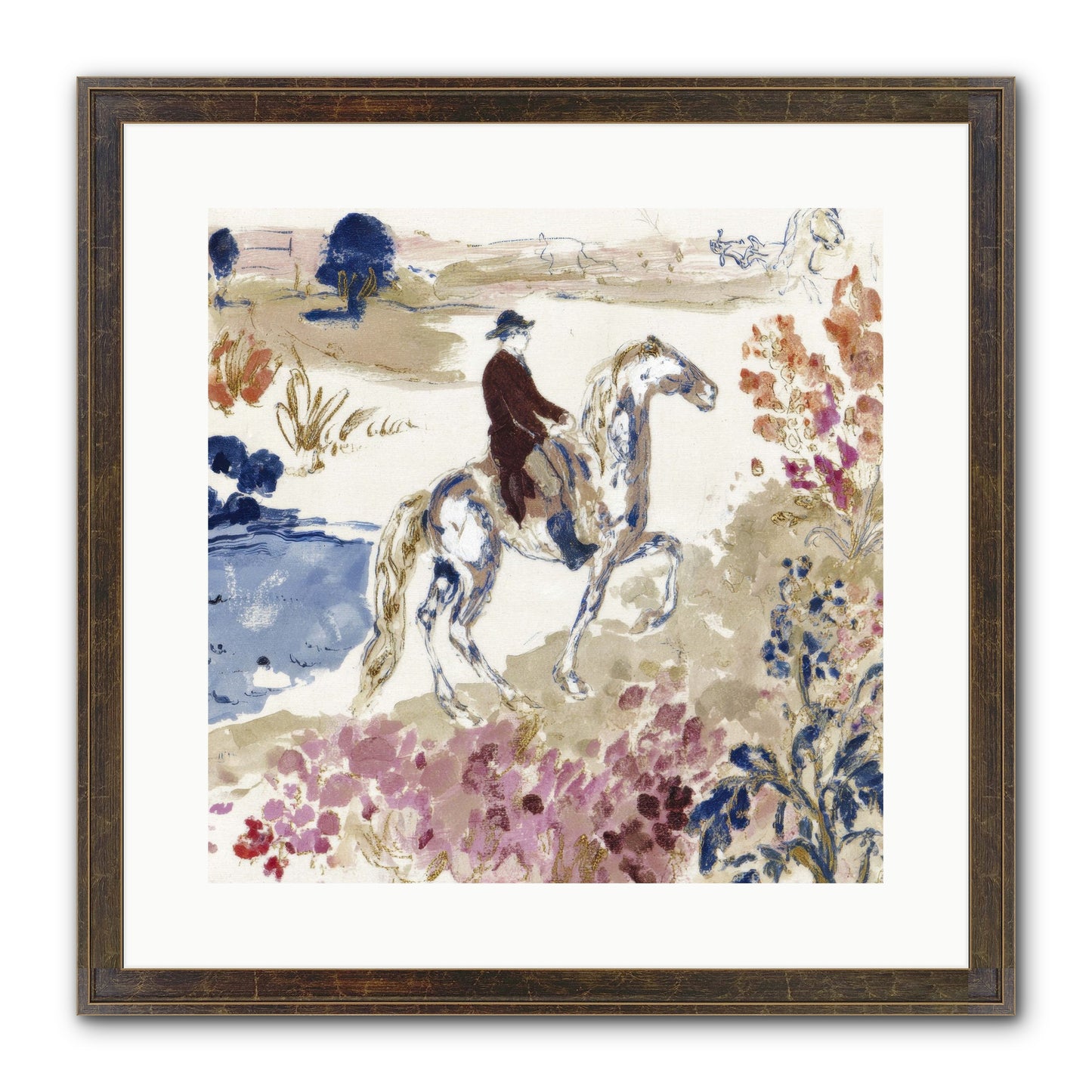 Where Mountains Meet Framed Print - Slimwoods Black/Gold 16x16