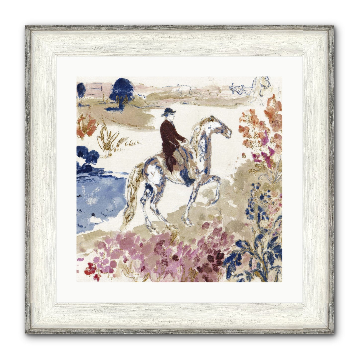 Where Mountains Meet Framed Print - Driftwood White 20x20