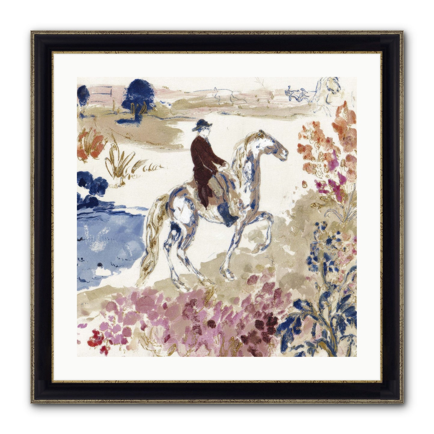 Where Mountains Meet Framed Print - Black & Gold 24x24