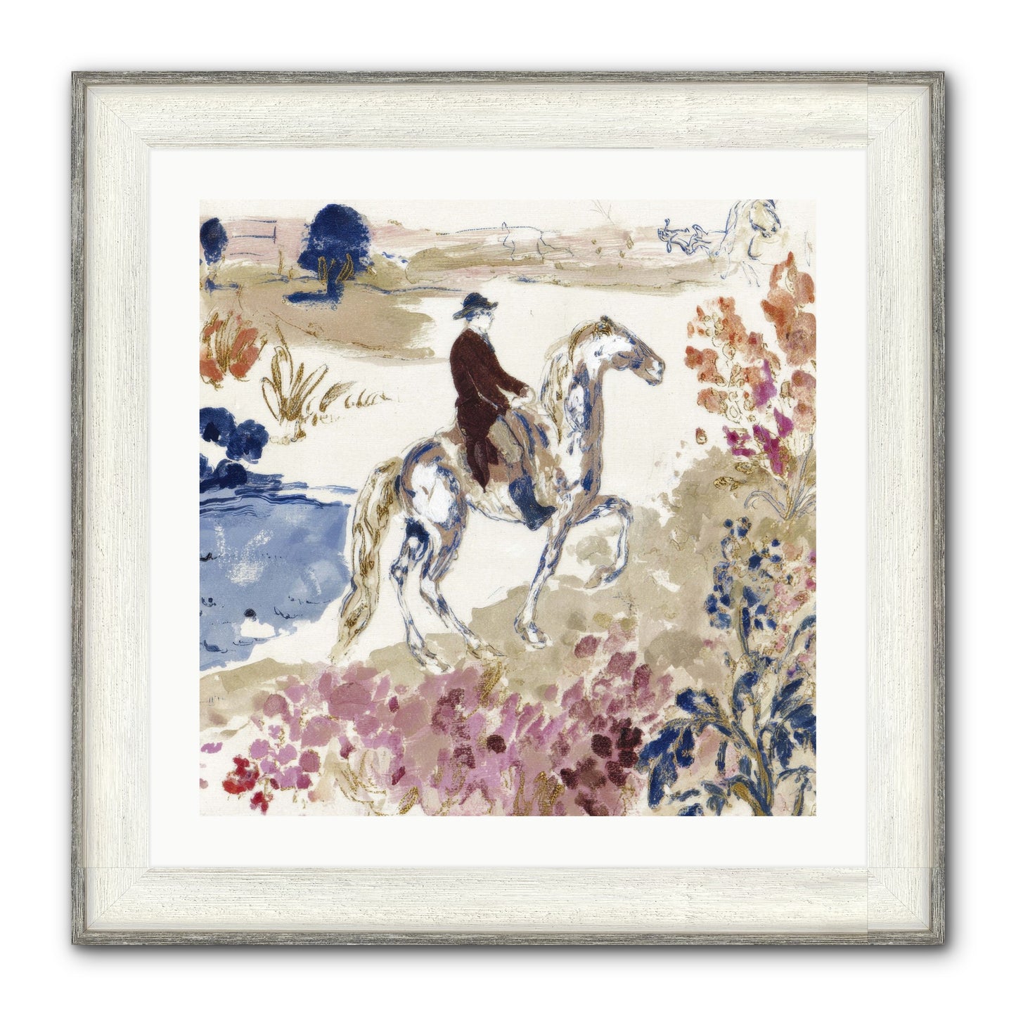Where Mountains Meet Framed Print - Driftwood White 24x24