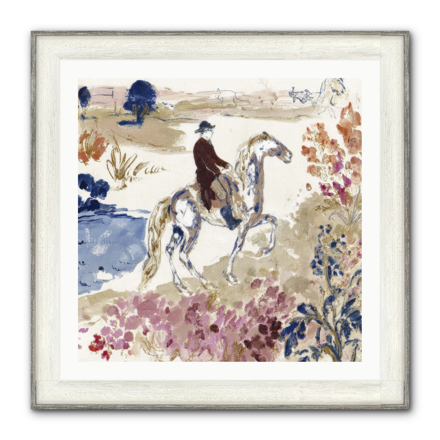 Where Mountains Meet Framed Print - Driftwood White 30x30