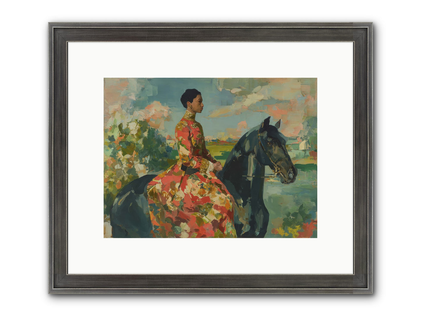 Where Peace Meets Pasture Framed Print - Slimwoods Black/Silver 12x9